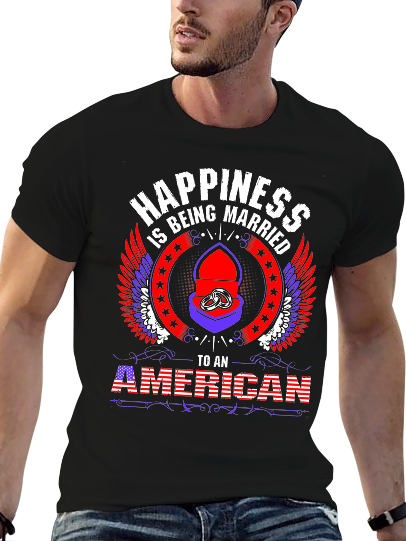 Happiness Is Being Married To An American T-Shirt