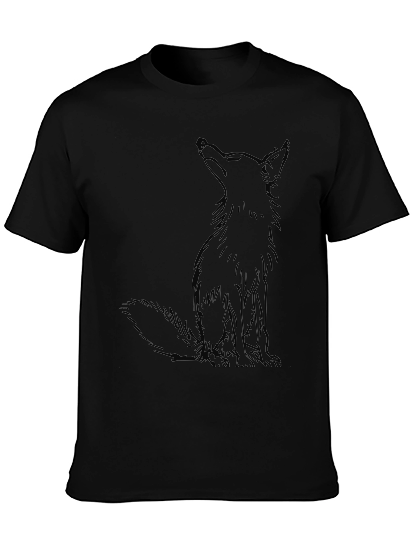 Mens Black Fox Graphic T-Shirt - Casual Style