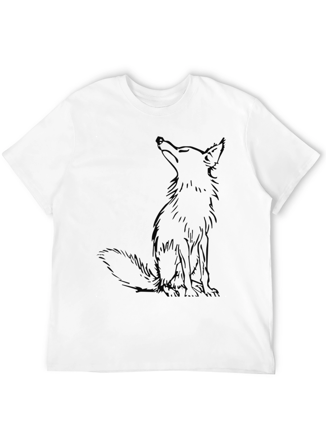 Mens Black Fox Graphic T-Shirt - Casual Style