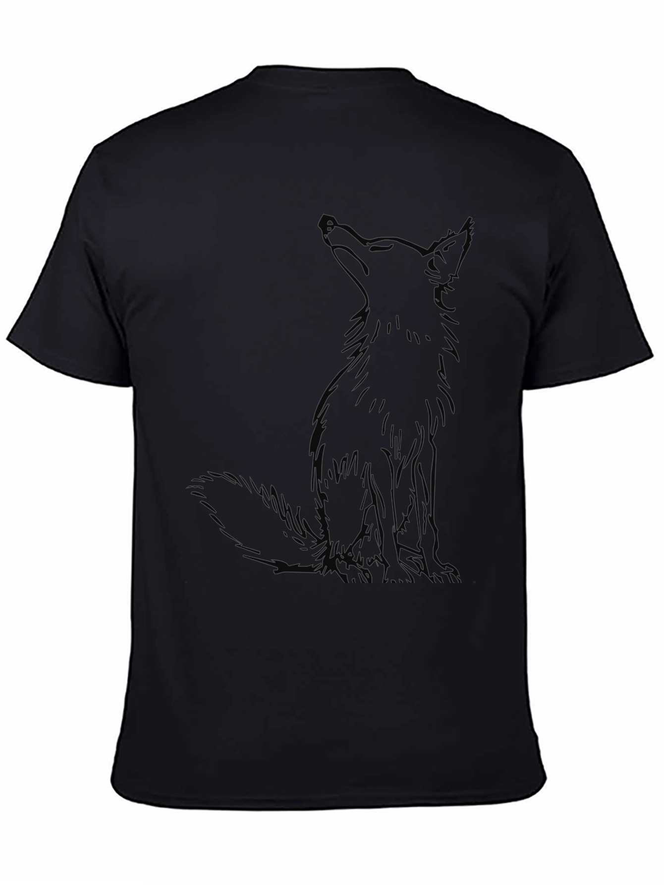 Mens Black Fox Graphic T-Shirt - Casual Style