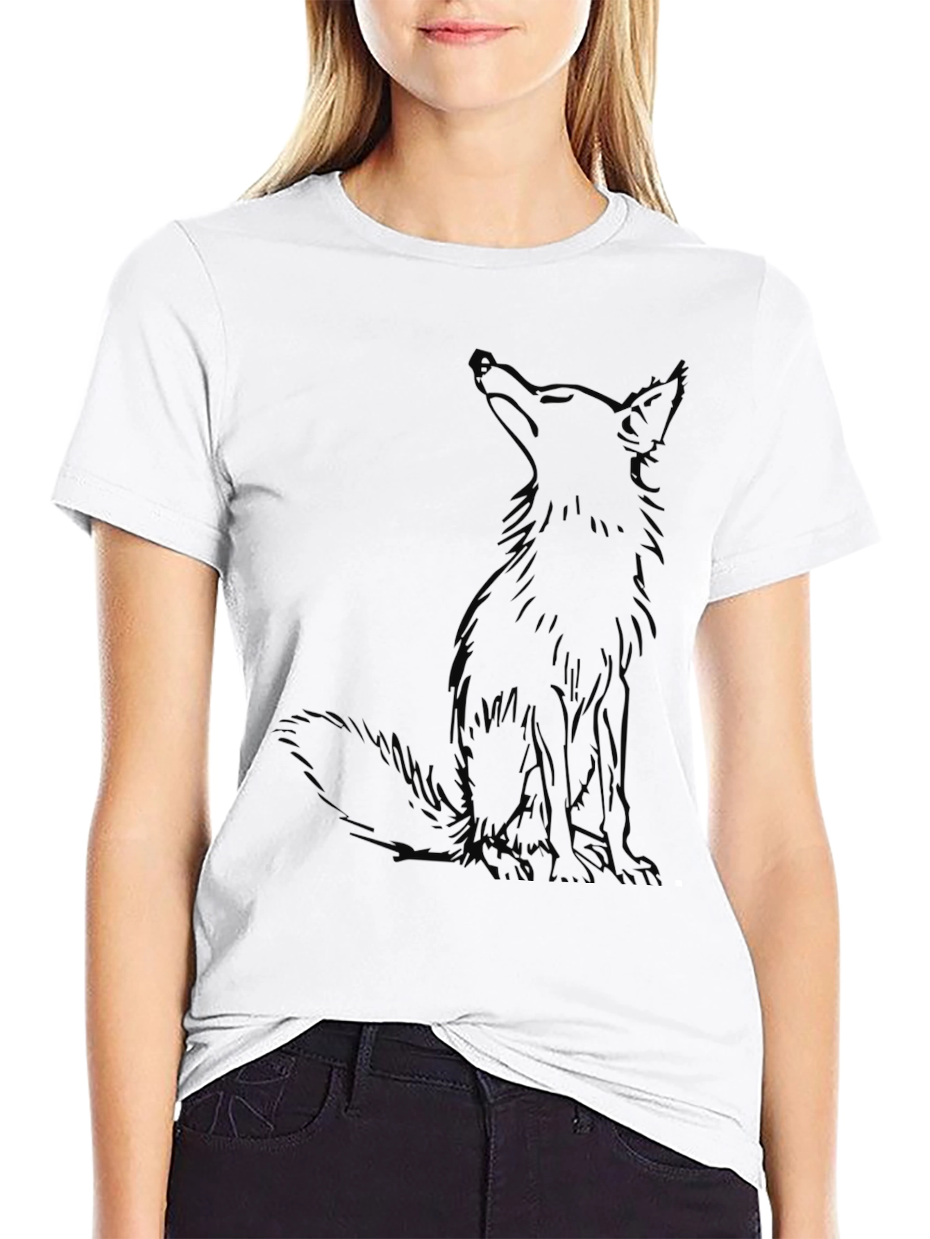 Mens Black Fox Graphic T-Shirt - Casual Style