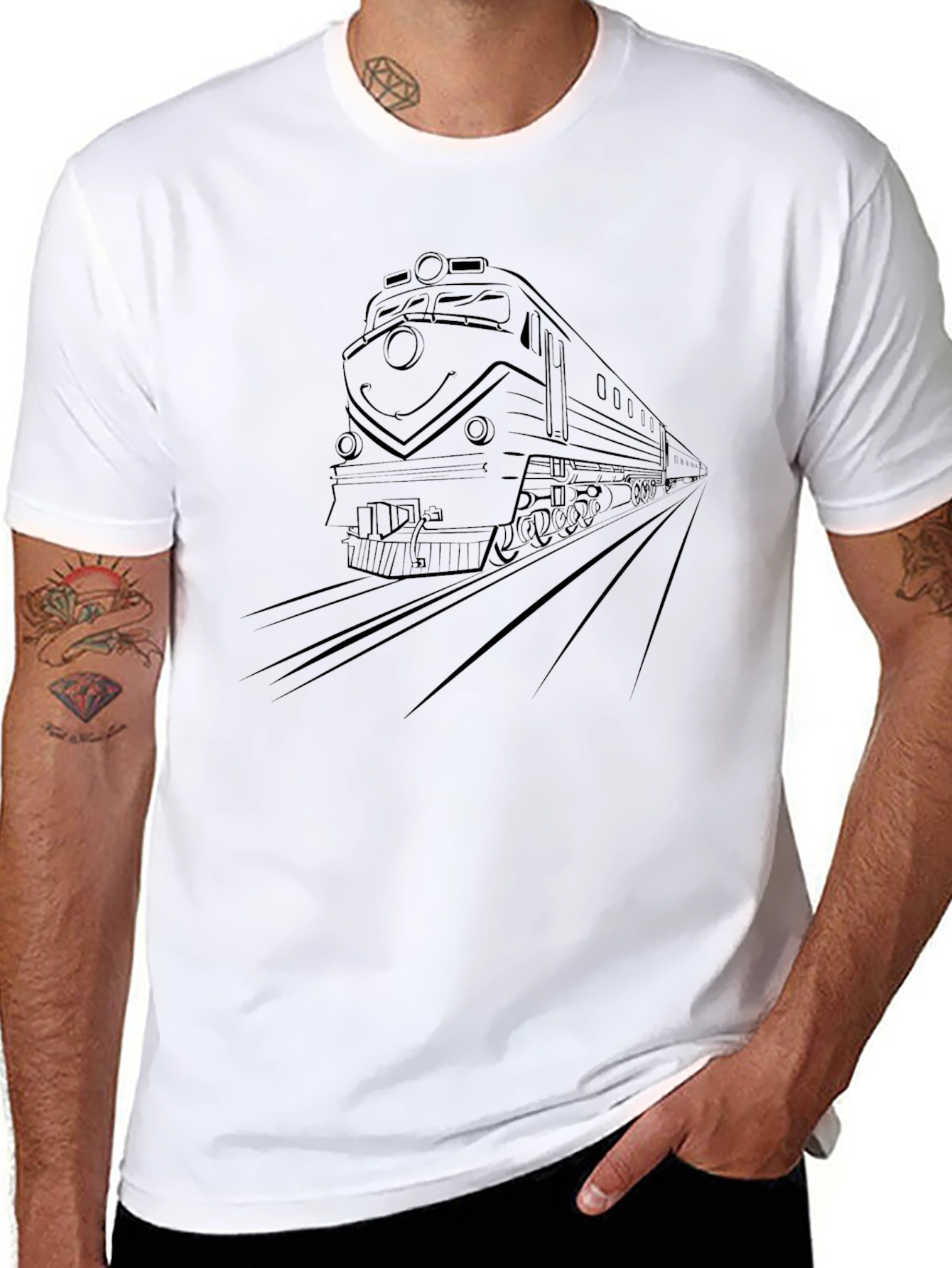 Train Graphic Tee - Classic Locomotive Shirt