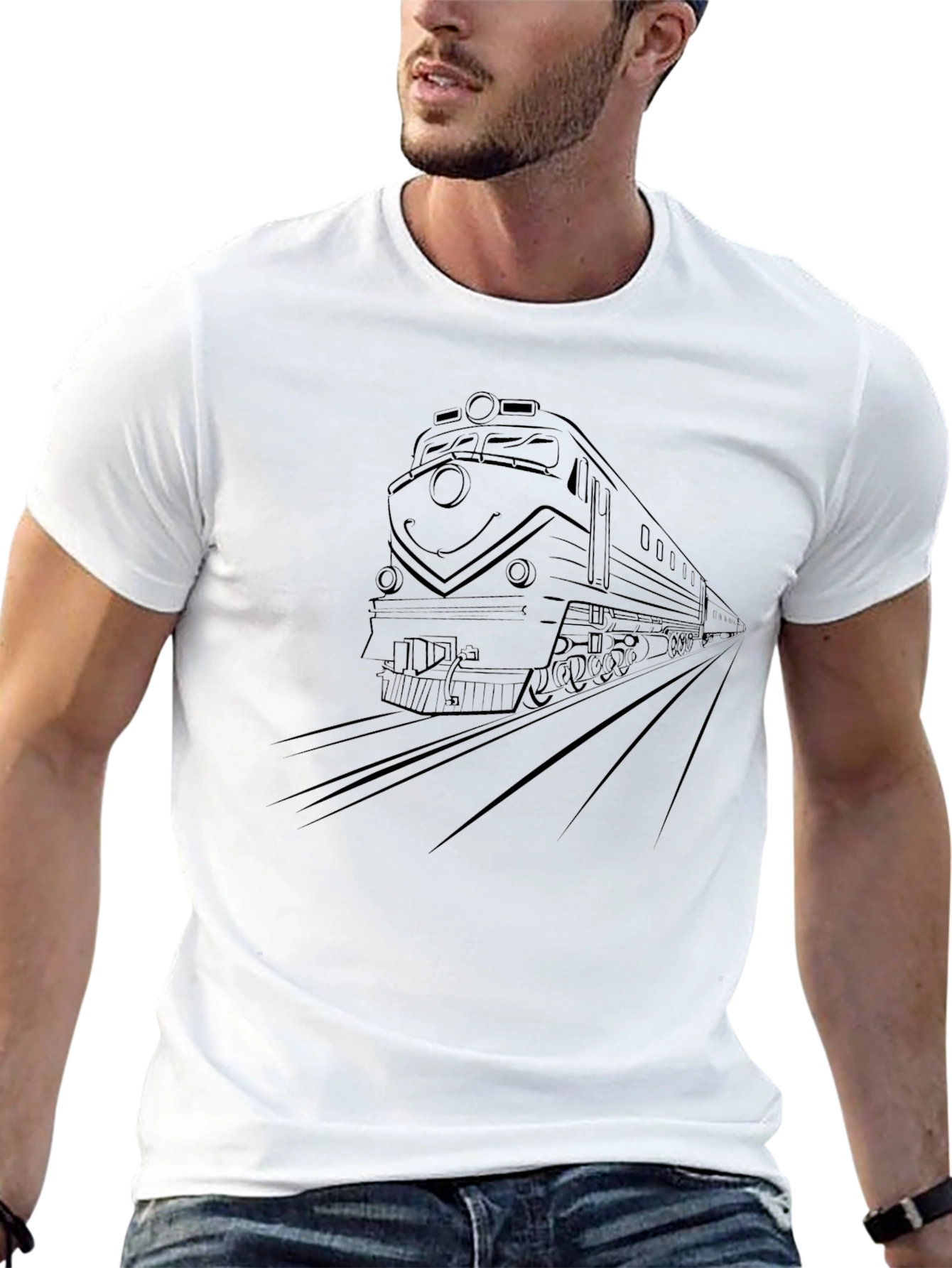 Train Graphic Tee - Classic Locomotive Shirt