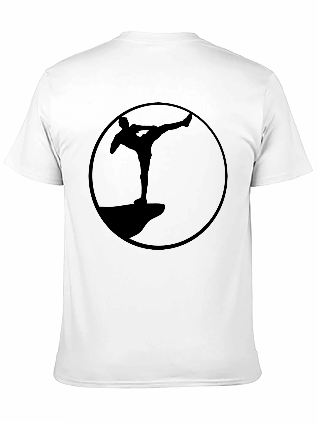 Silhouette Martial Arts Round Graphic Black T-Shirt