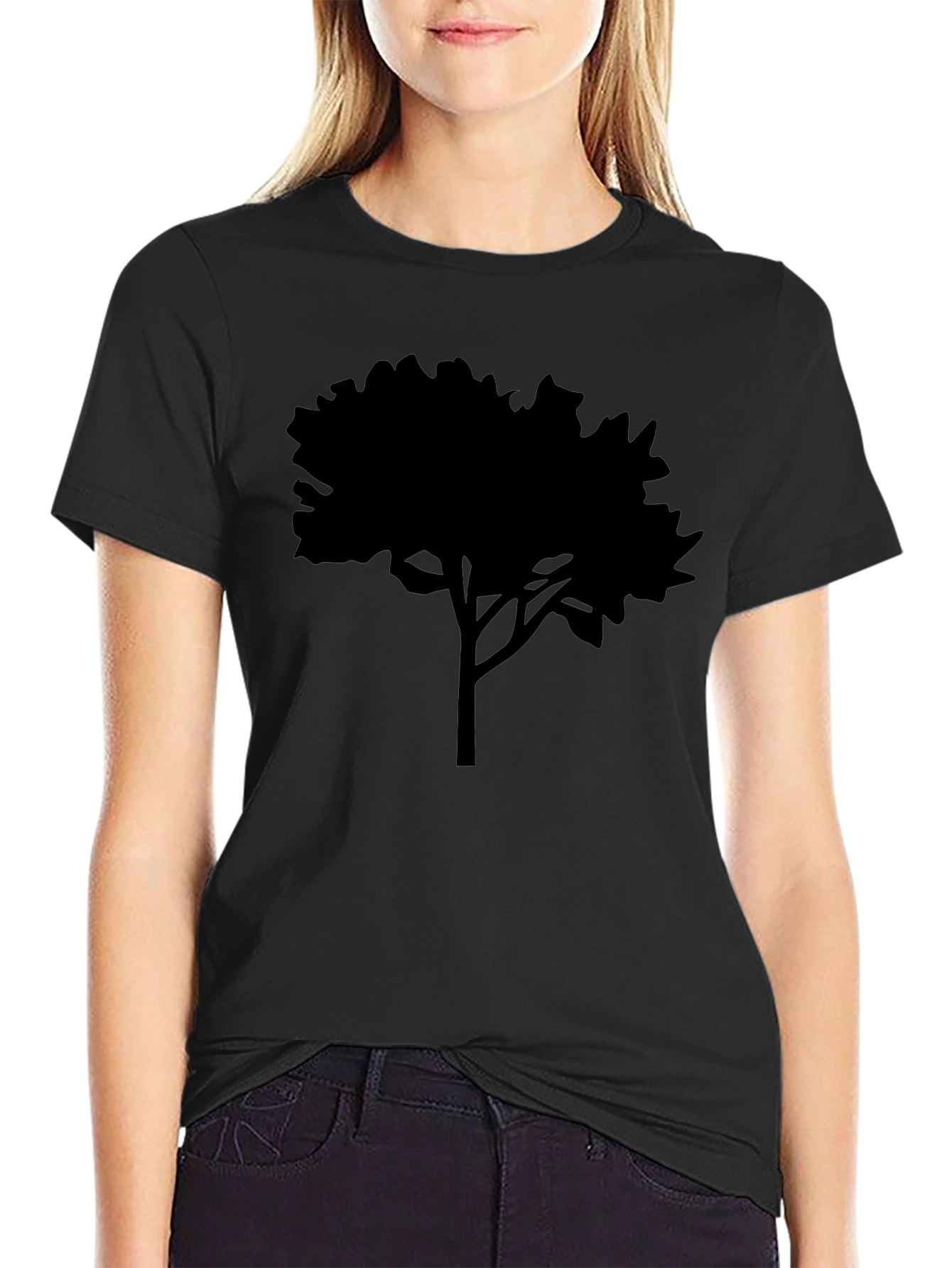 Black Tree Silhouette Graphic Tee - Nature Inspired Apparel