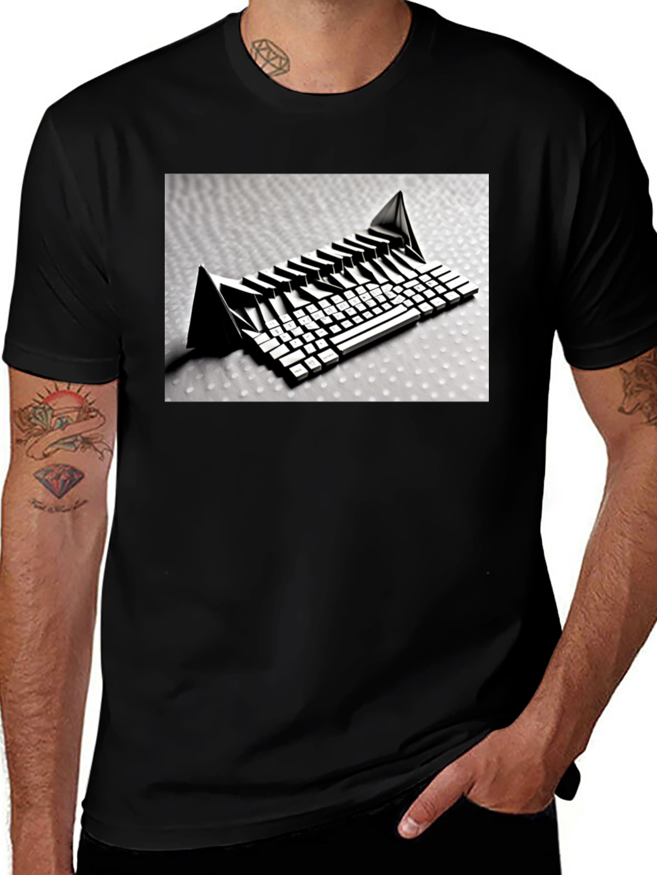 Abstract Keyboard Graphic T-Shirt