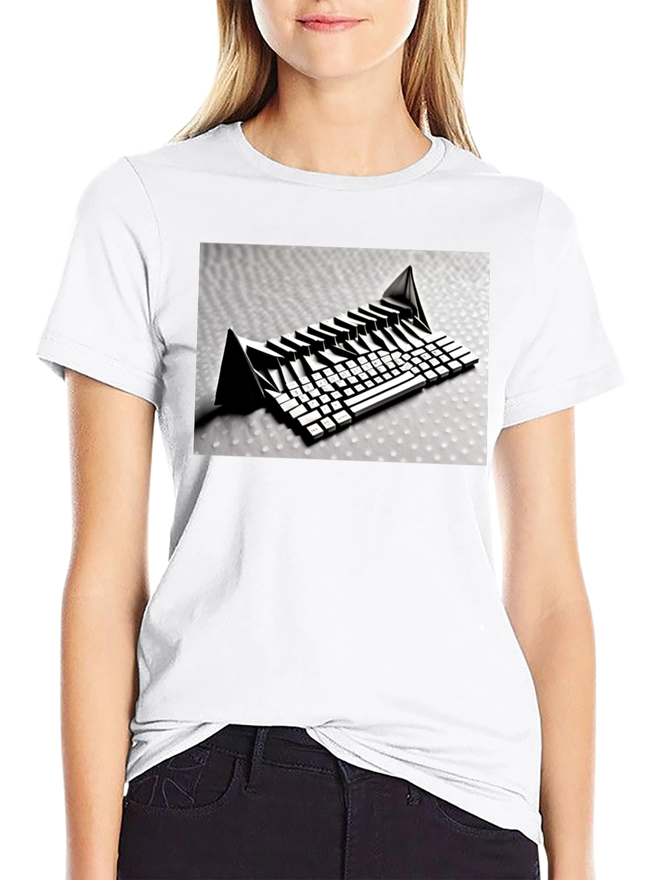 Abstract Keyboard Graphic T-Shirt