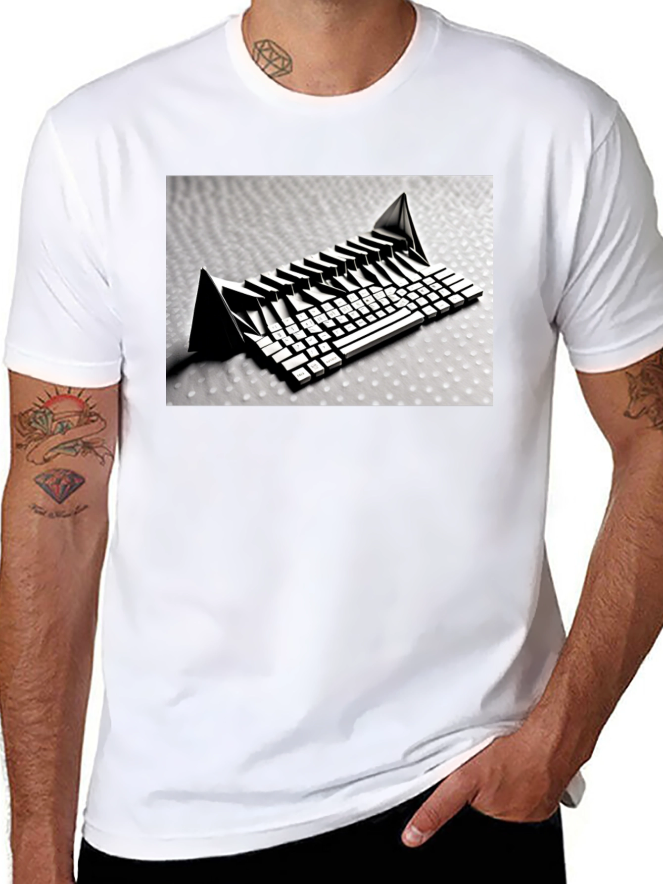 Abstract Keyboard Graphic T-Shirt