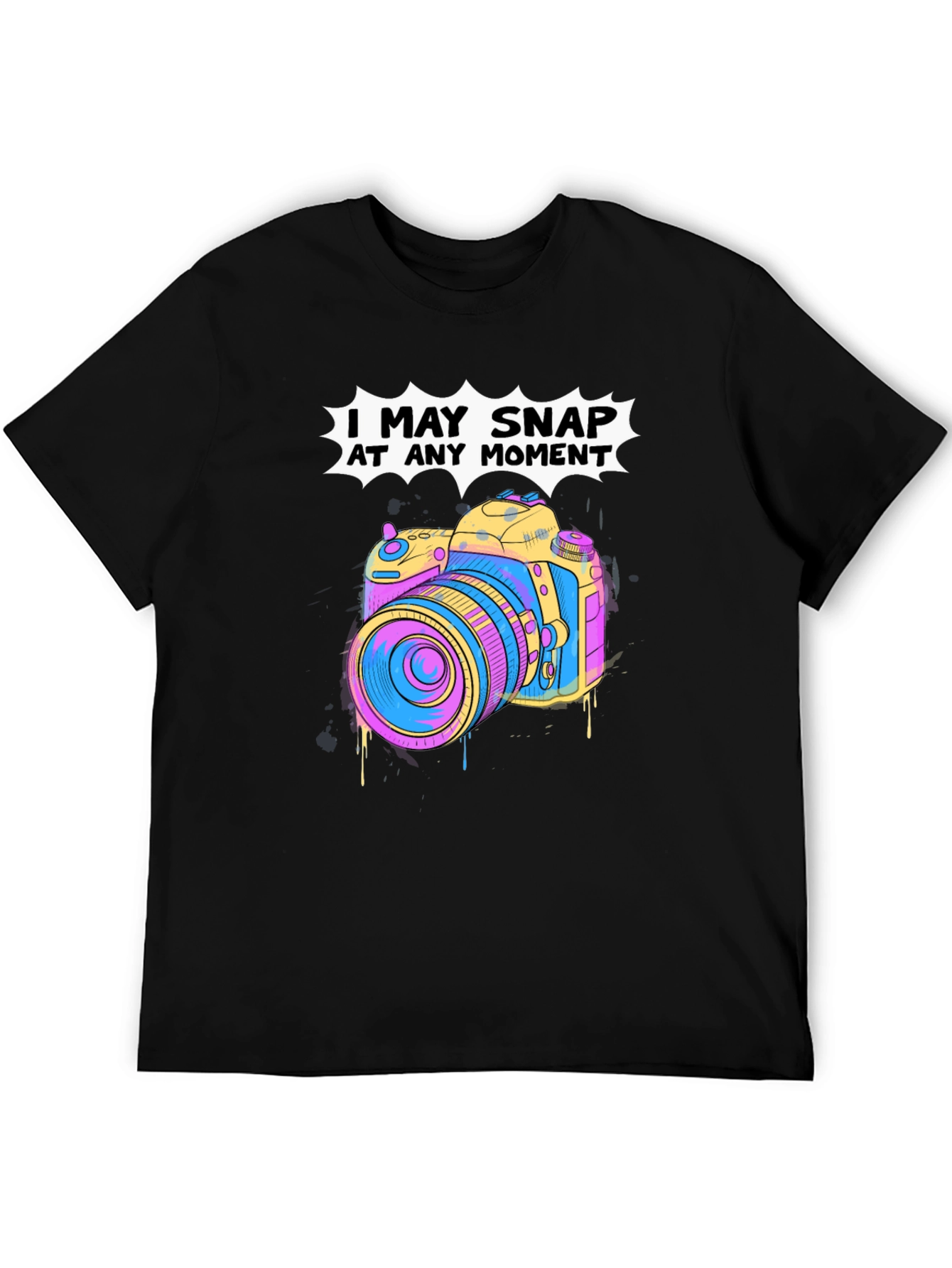 Snap At Any Moment Camera Graphic T-Shirt