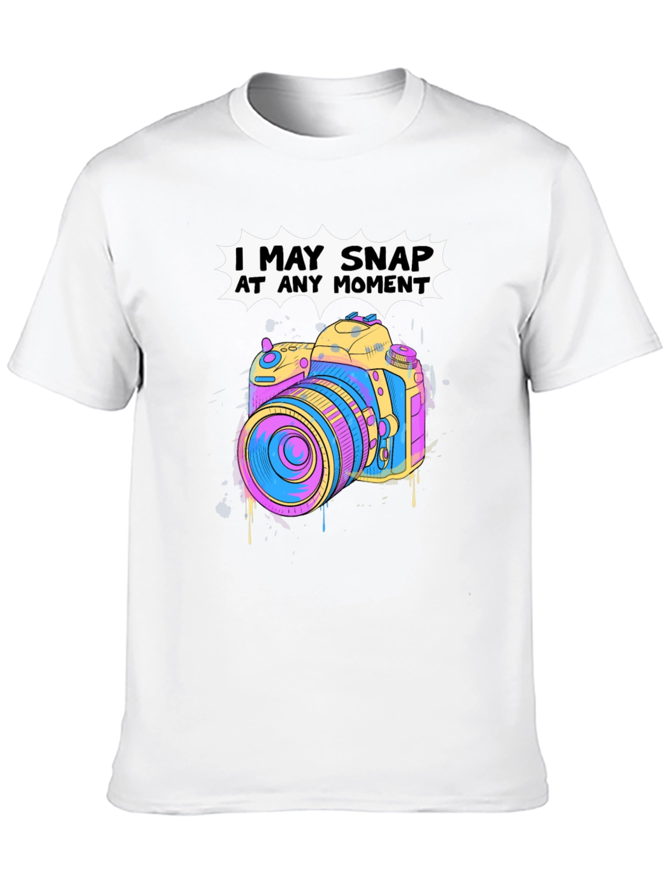 Snap At Any Moment Camera Graphic T-Shirt