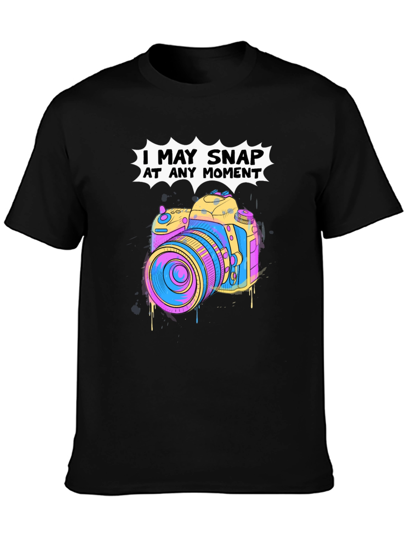 Snap At Any Moment Camera Graphic T-Shirt