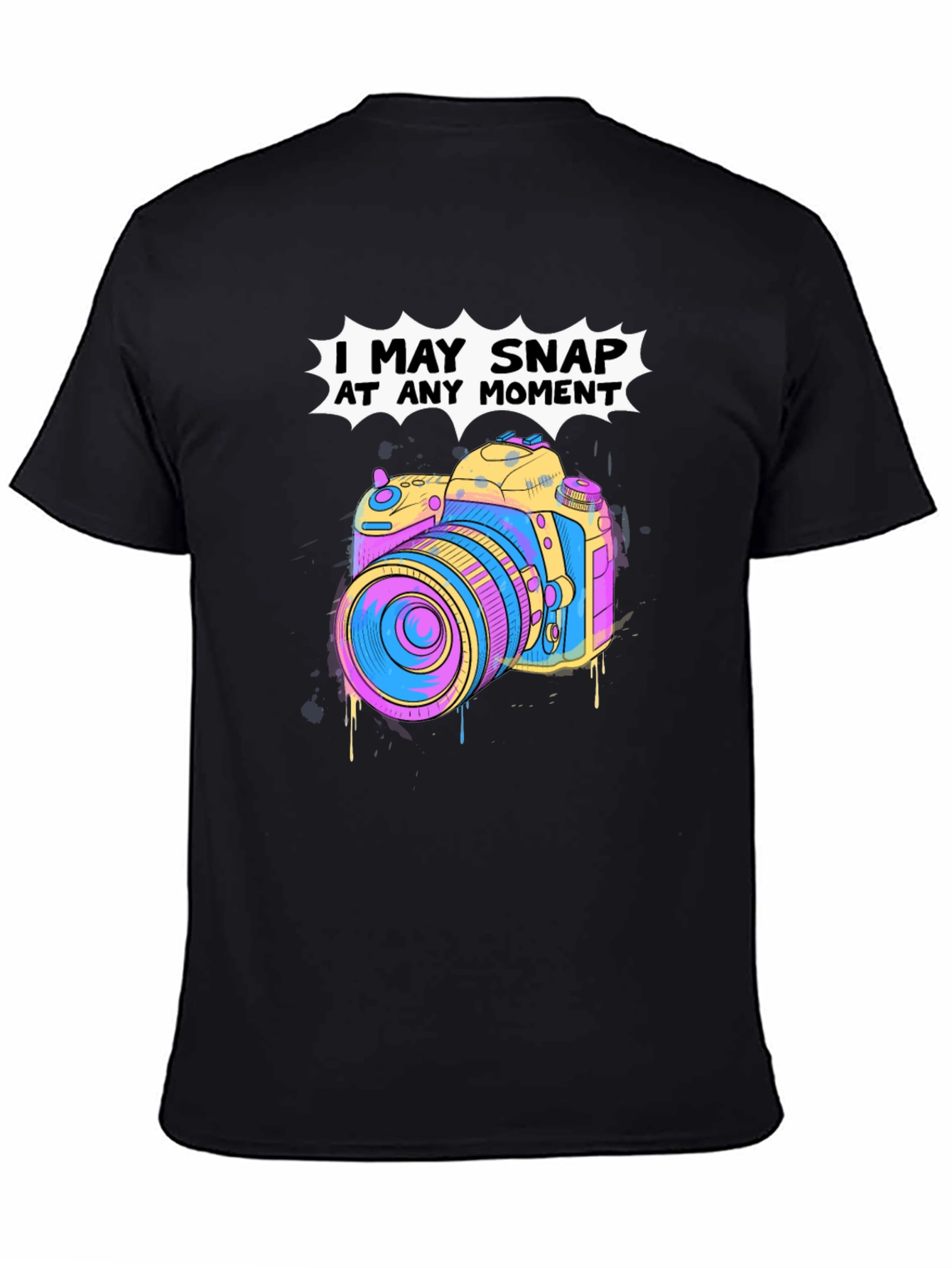 Snap At Any Moment Camera Graphic T-Shirt