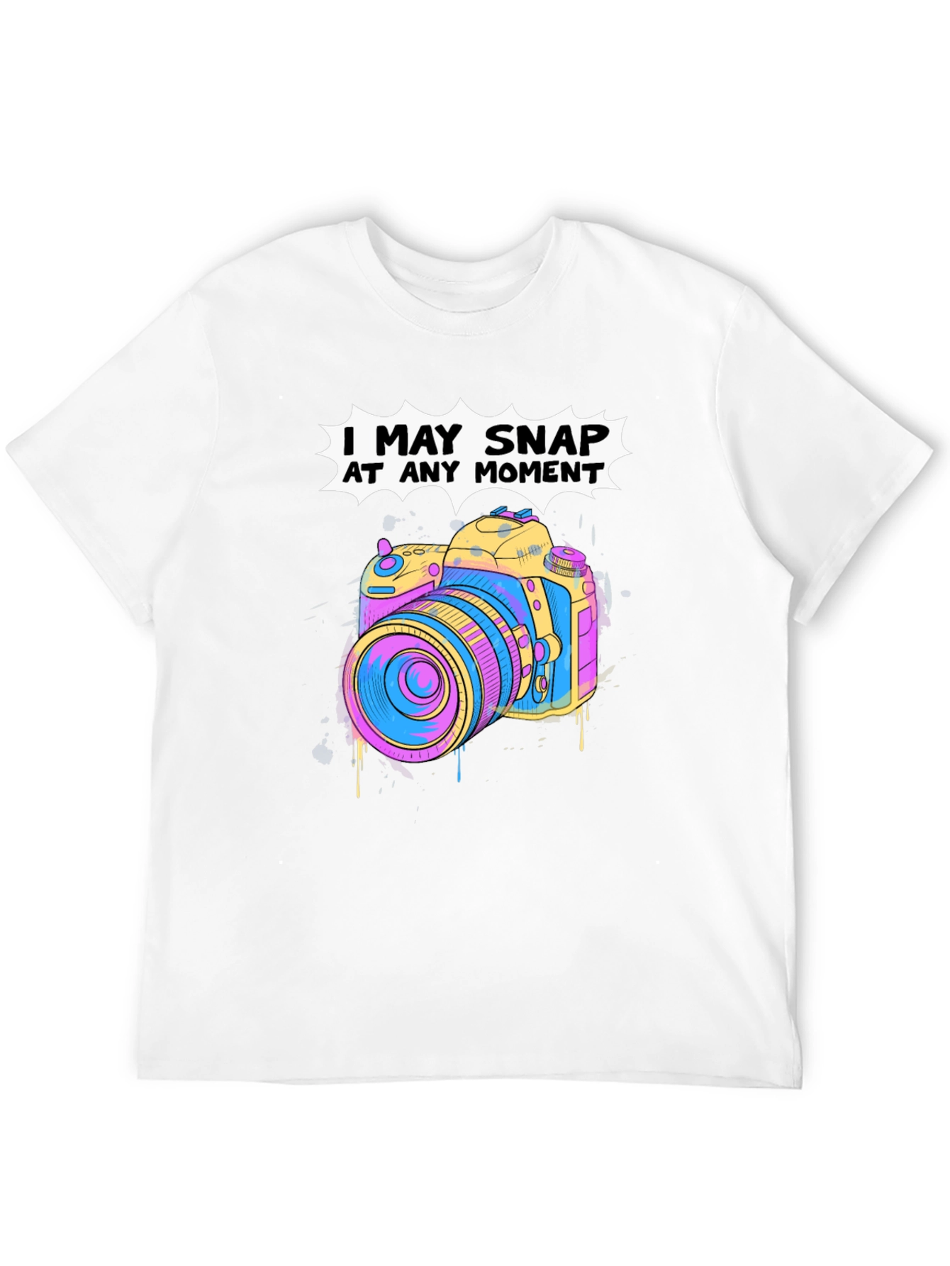 Snap At Any Moment Camera Graphic T-Shirt