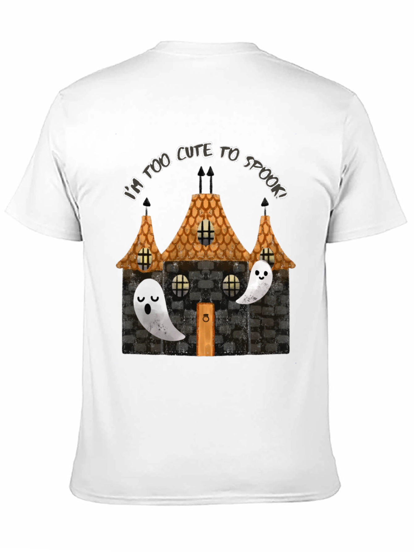 Cute Halloween Ghost House Graphic Tee