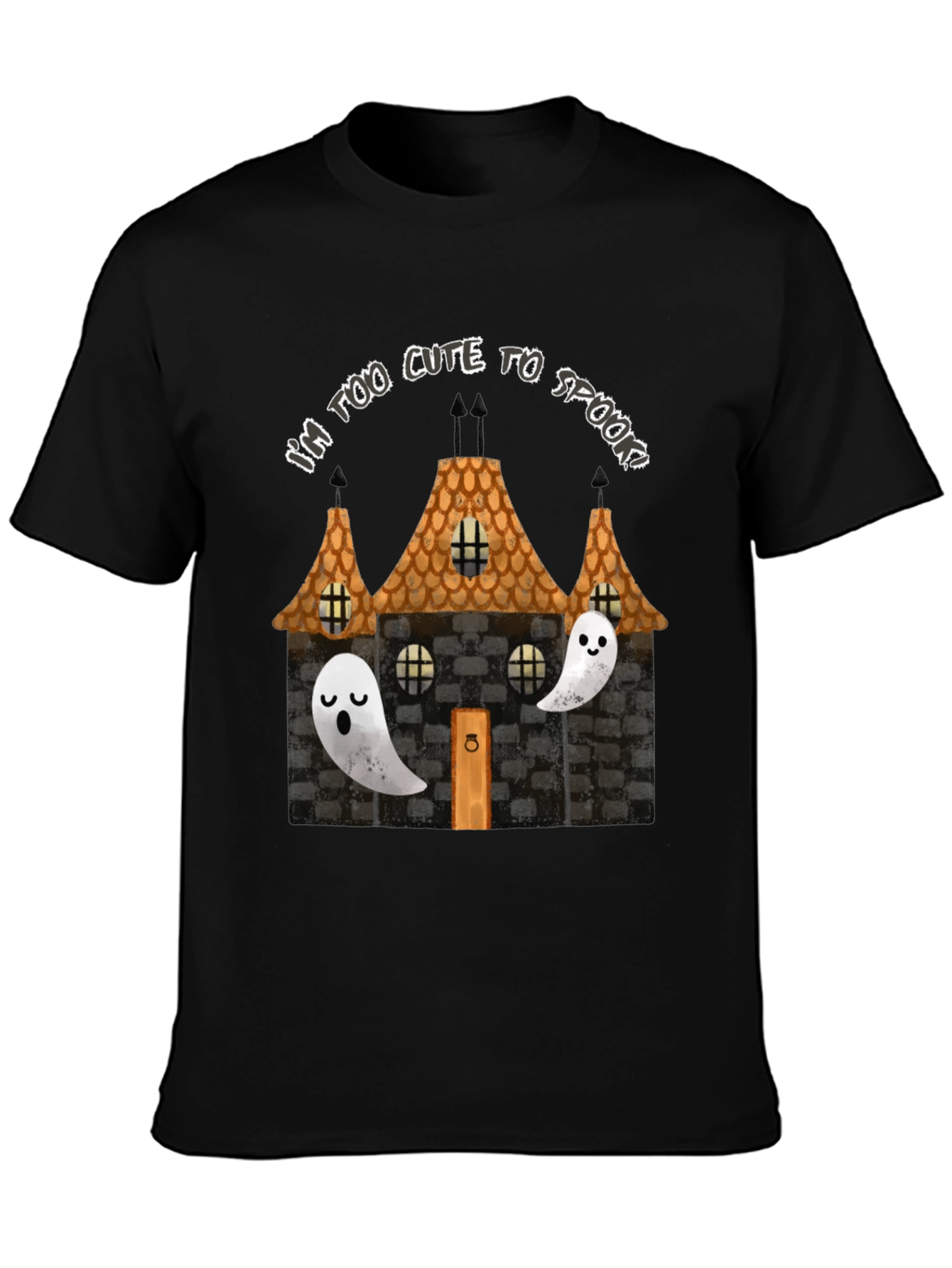 Cute Halloween Ghost House Graphic Tee