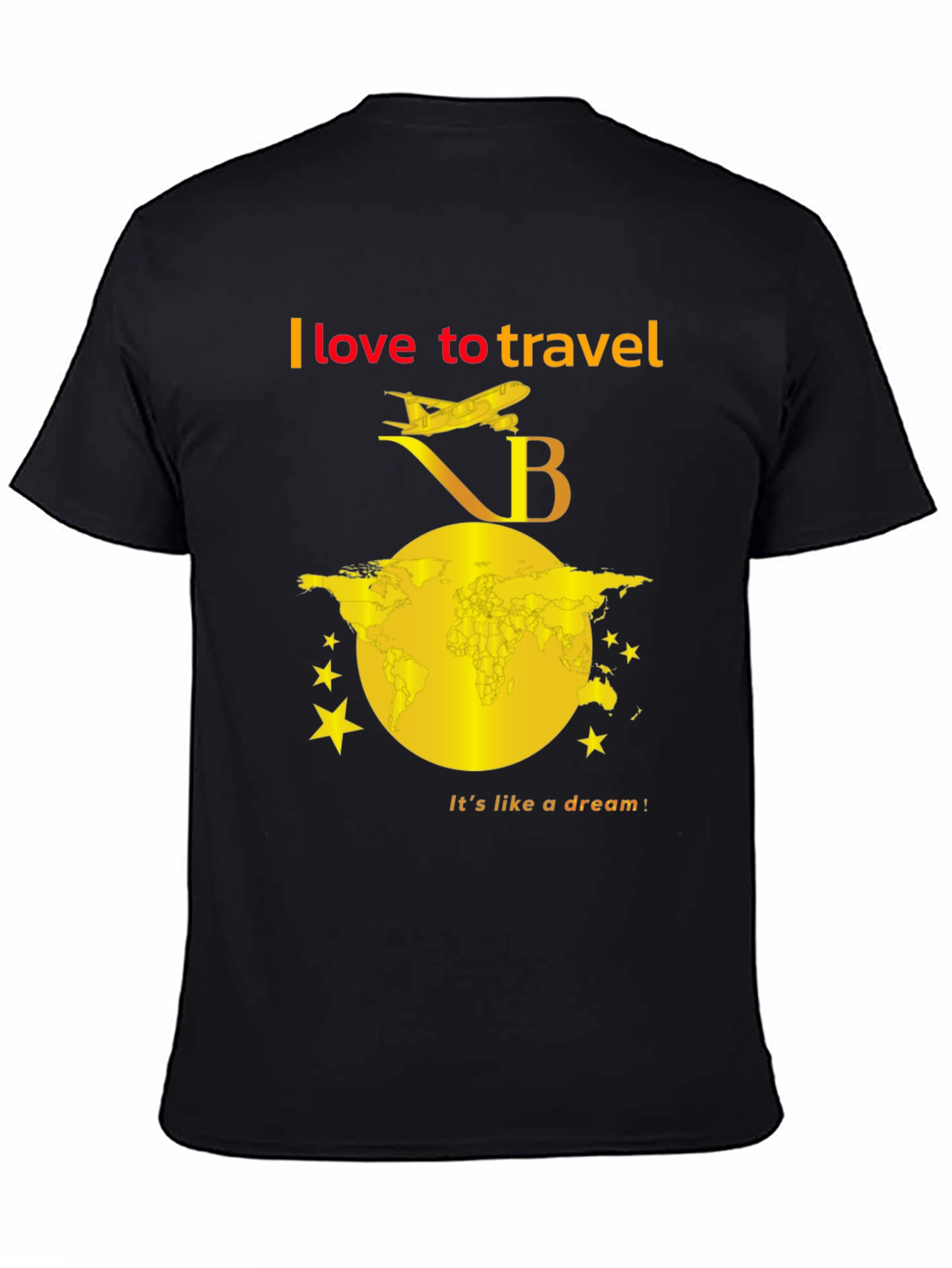 I Love To Travel Black T-Shirt