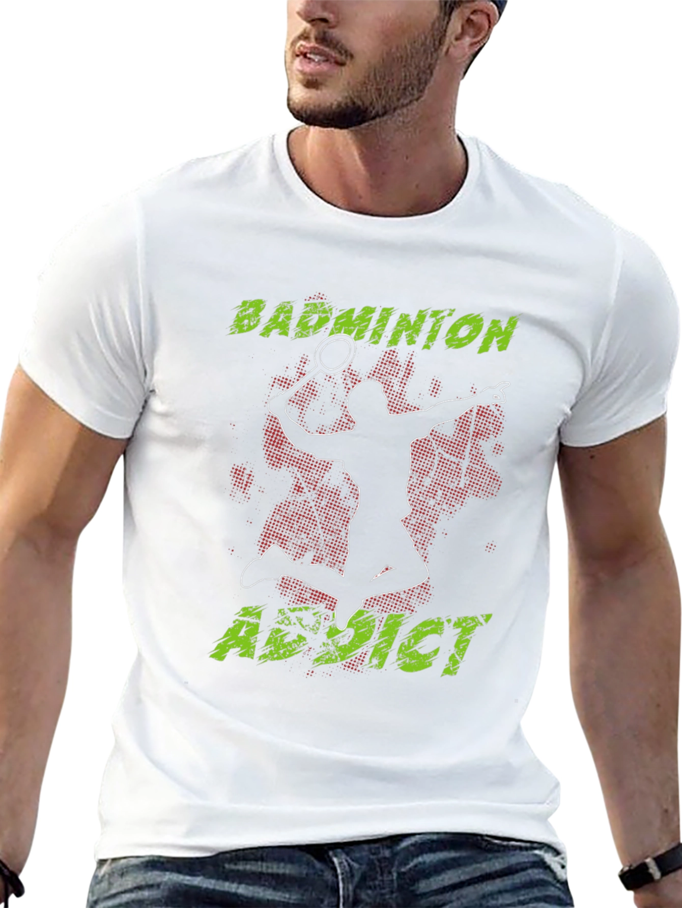Badminton Addict Graphic Tee - Black