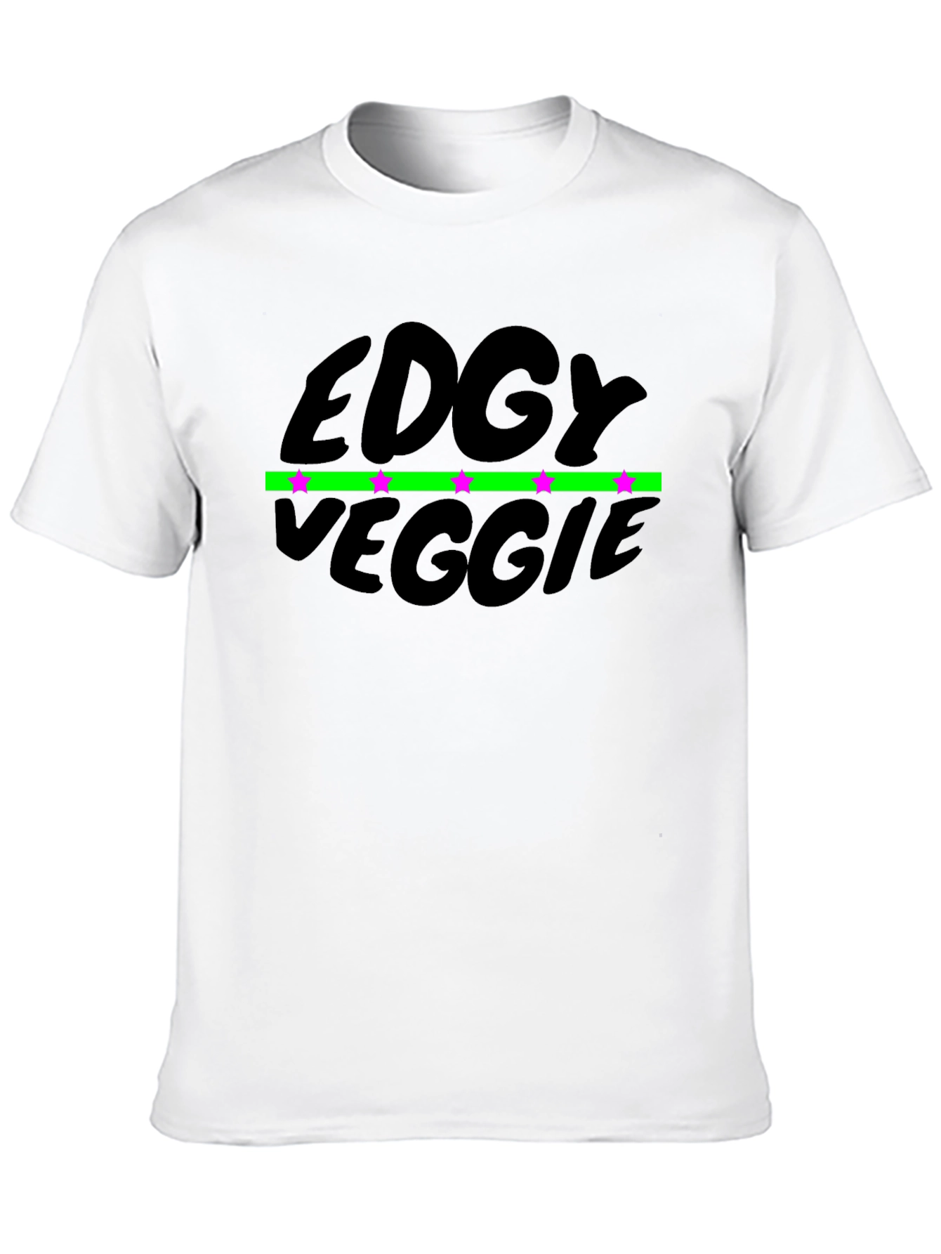 Edgy Veggie Graphic T-Shirt - Black Cotton Blend