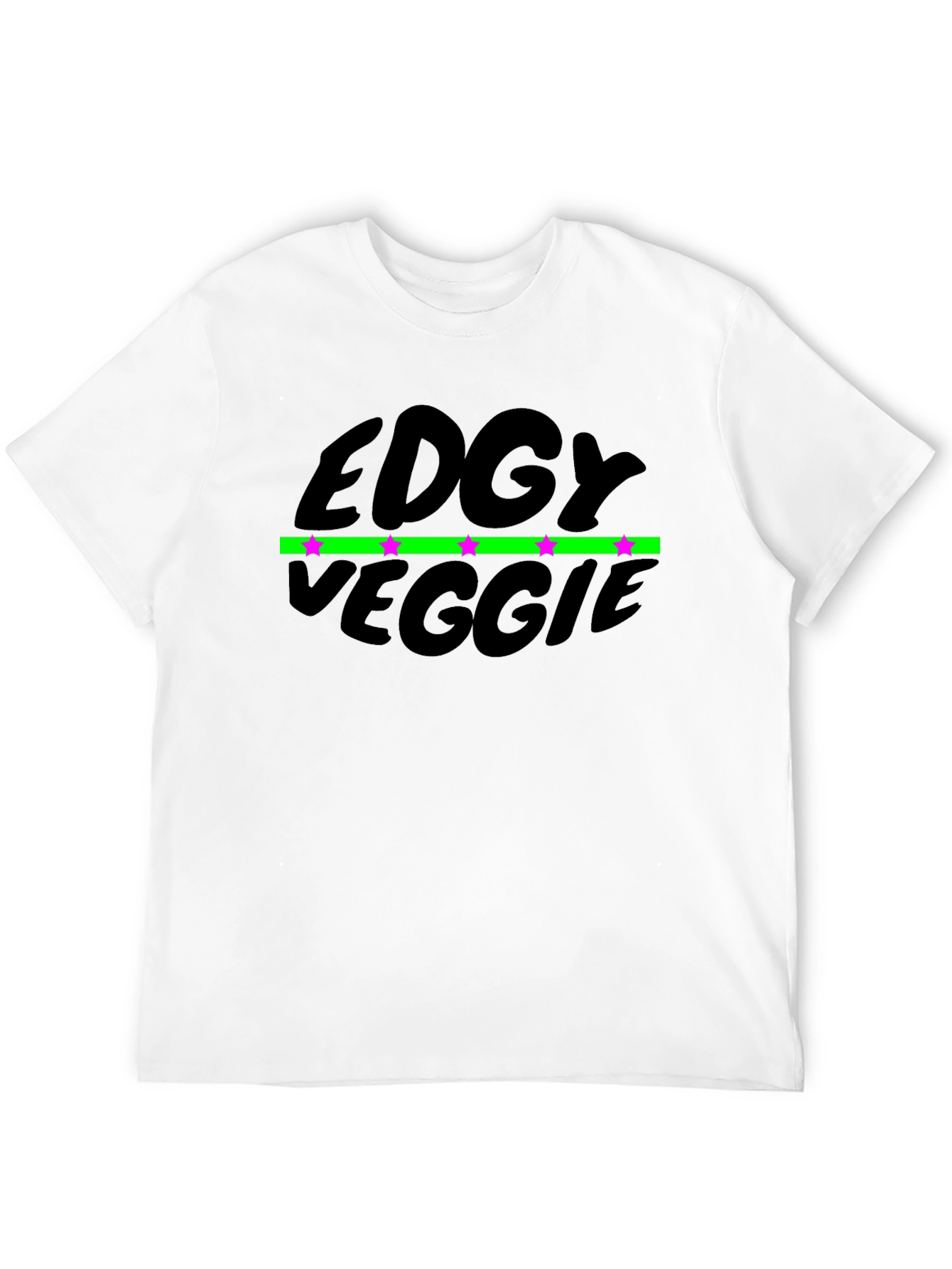 Edgy Veggie Graphic T-Shirt - Black Cotton Blend