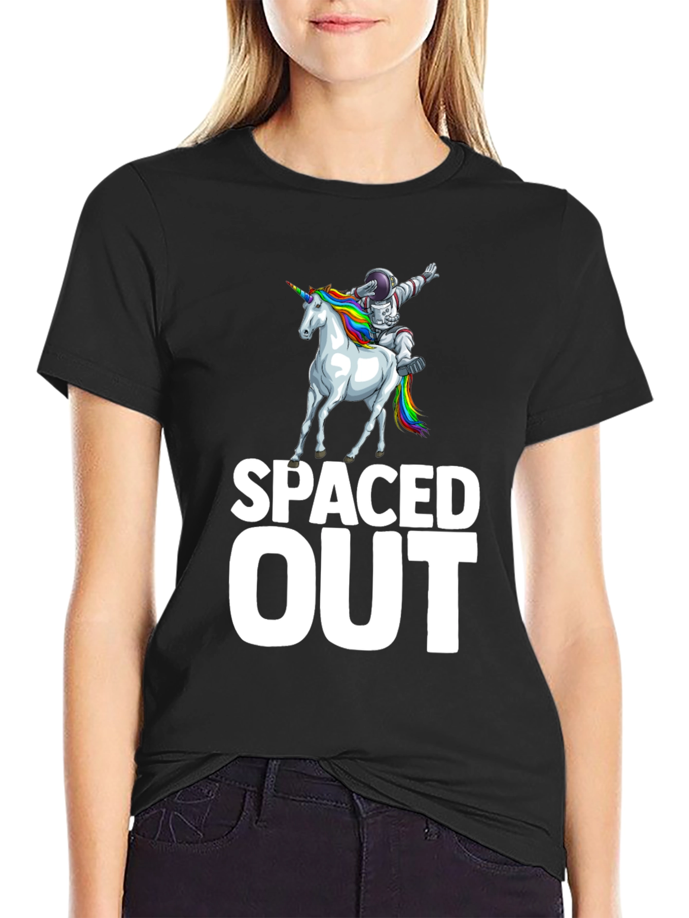Spaced Out Astronaut Unicorn Graphic T-Shirt