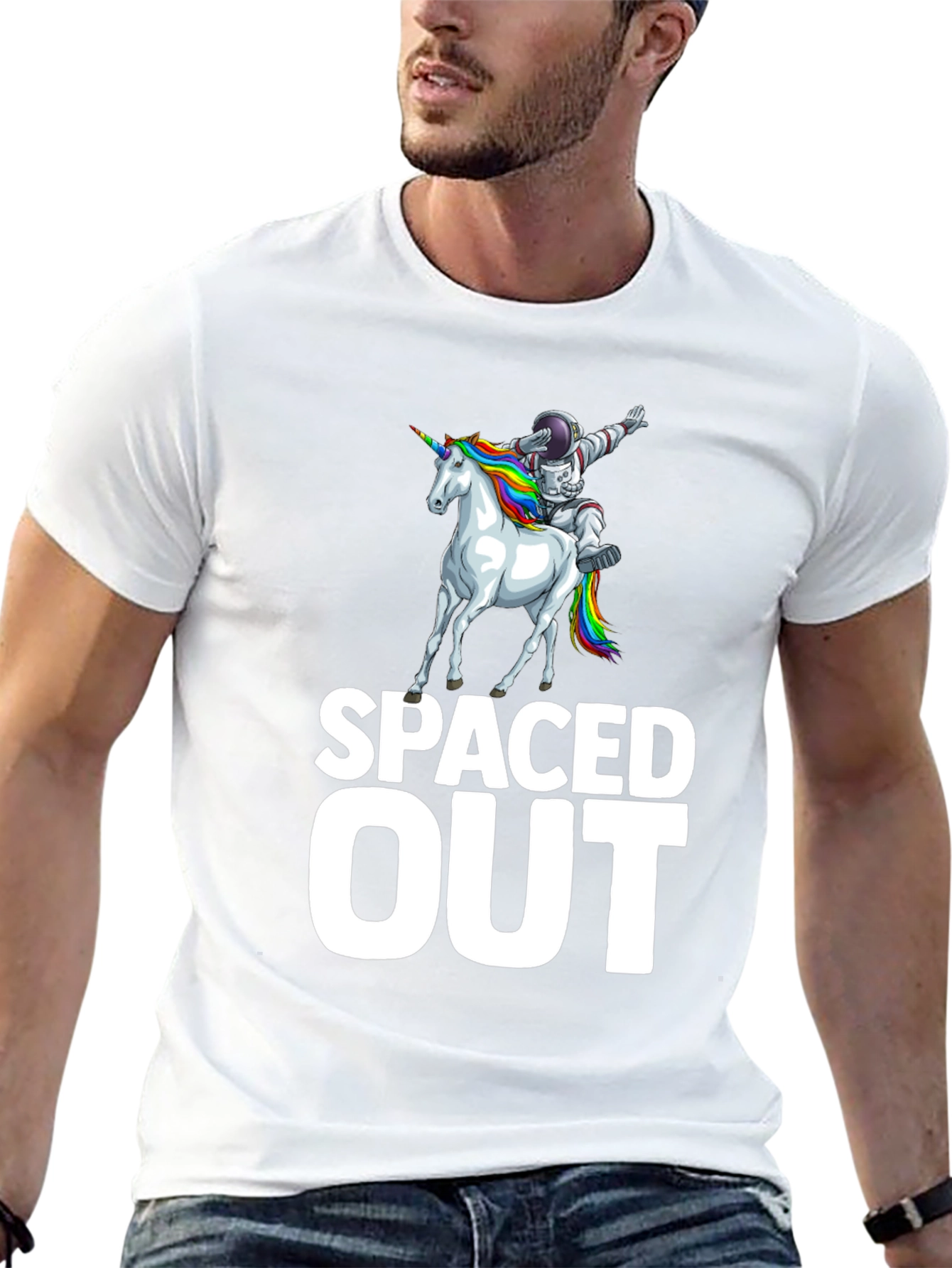 Spaced Out Astronaut Unicorn Graphic T-Shirt