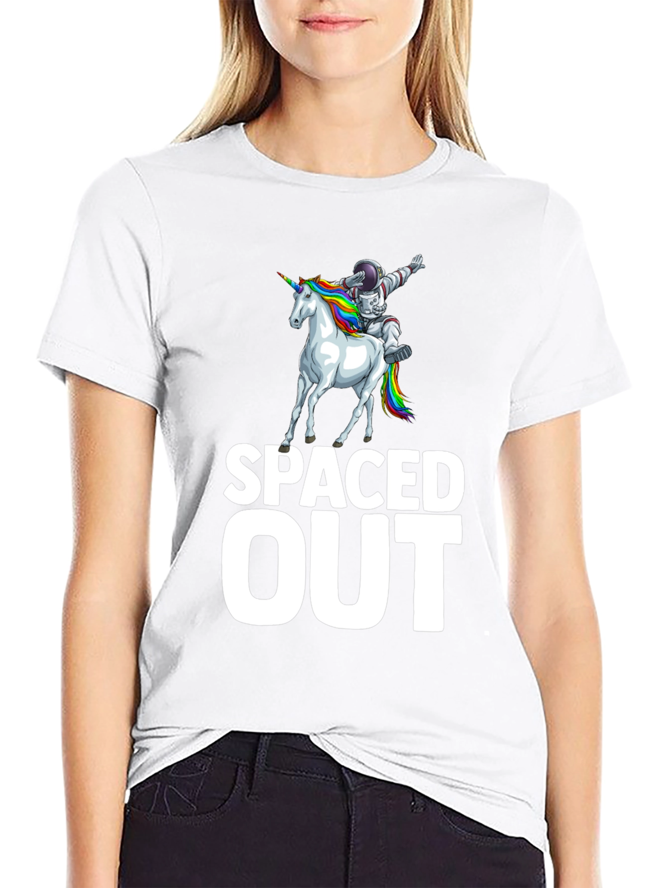 Spaced Out Astronaut Unicorn Graphic T-Shirt