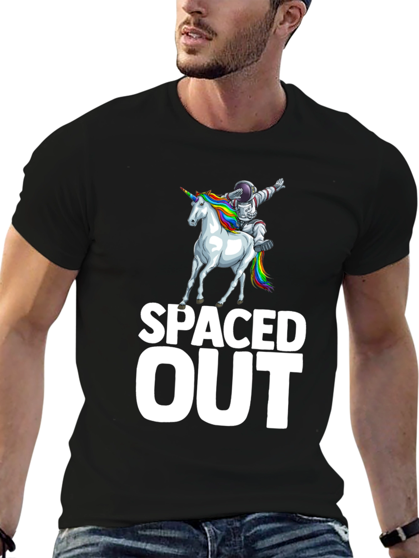 Spaced Out Astronaut Unicorn Graphic T-Shirt