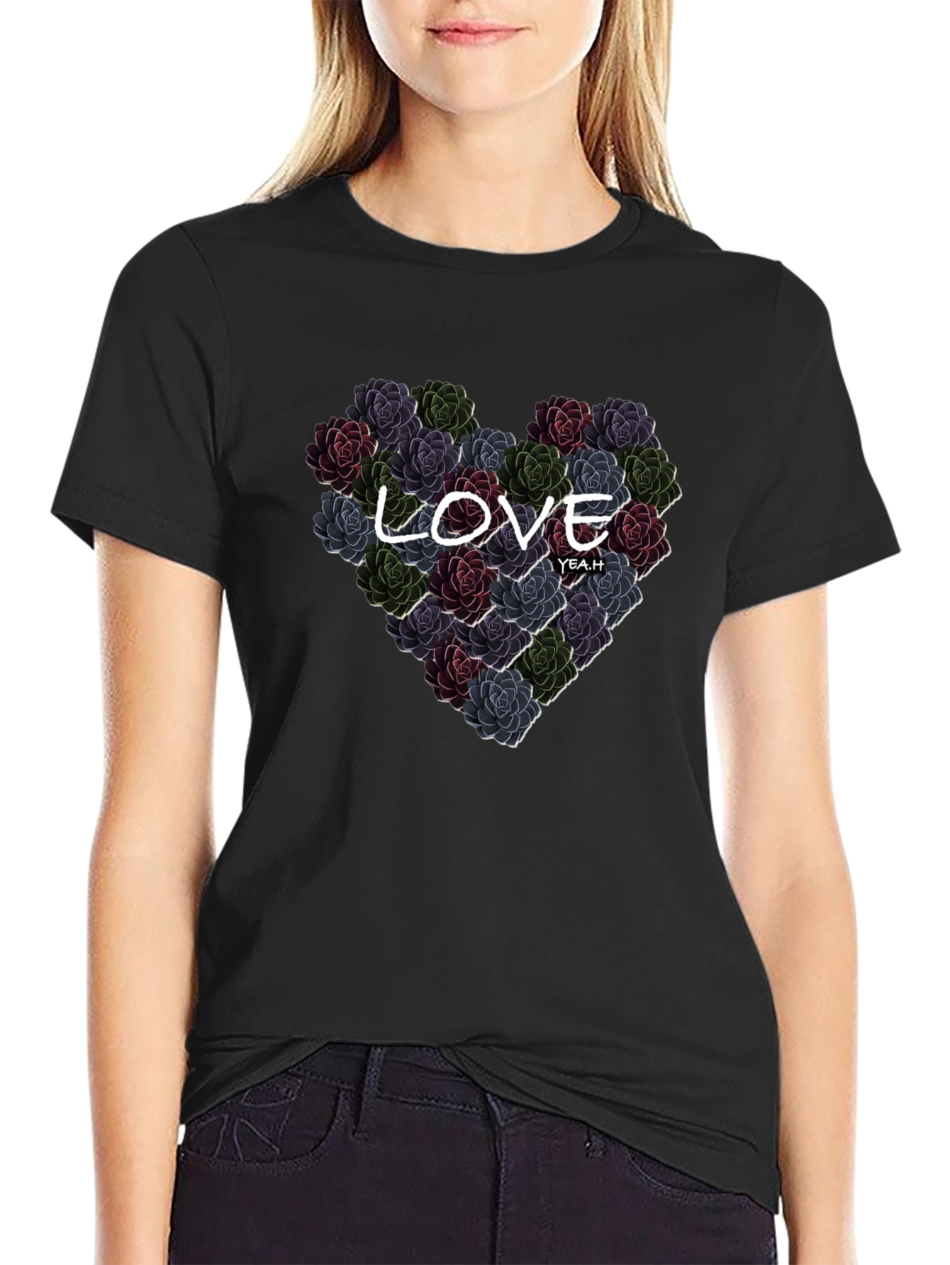 Floral Heart Love T-Shirt - Stylish Graphic Tee