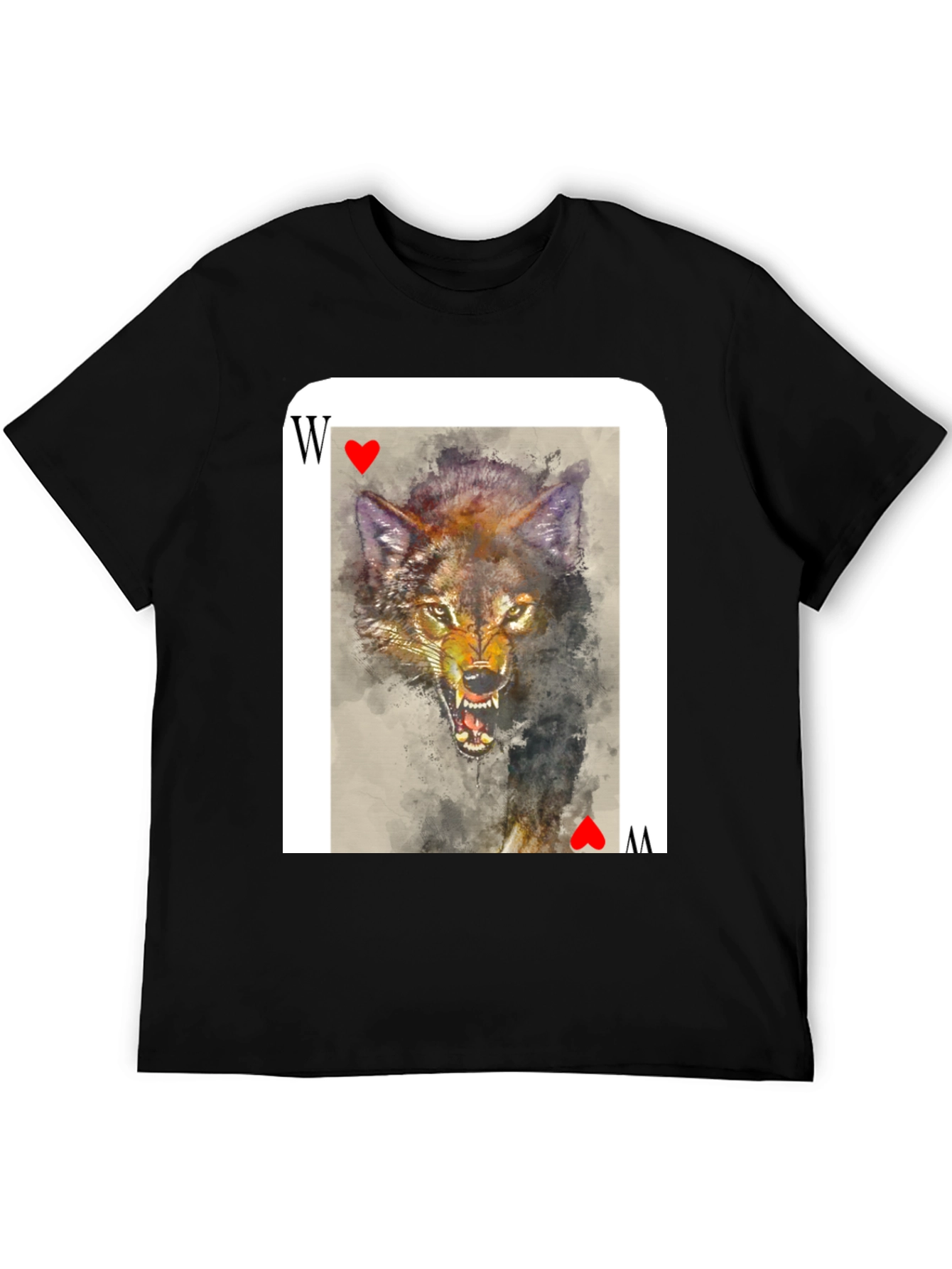Wolf Card T-Shirt - Unique Animal Graphic Tee