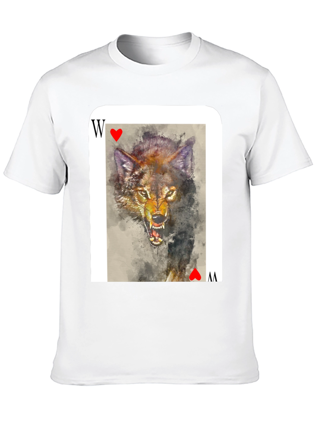 Wolf Card T-Shirt - Unique Animal Graphic Tee