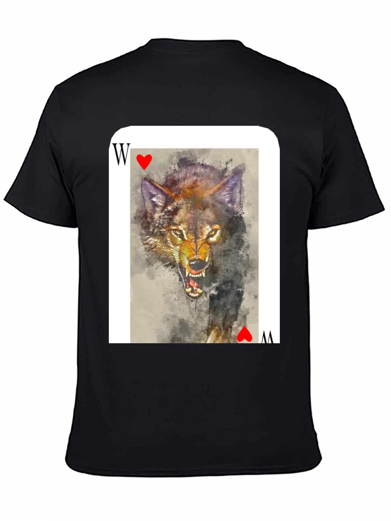 Wolf Card T-Shirt - Unique Animal Graphic Tee