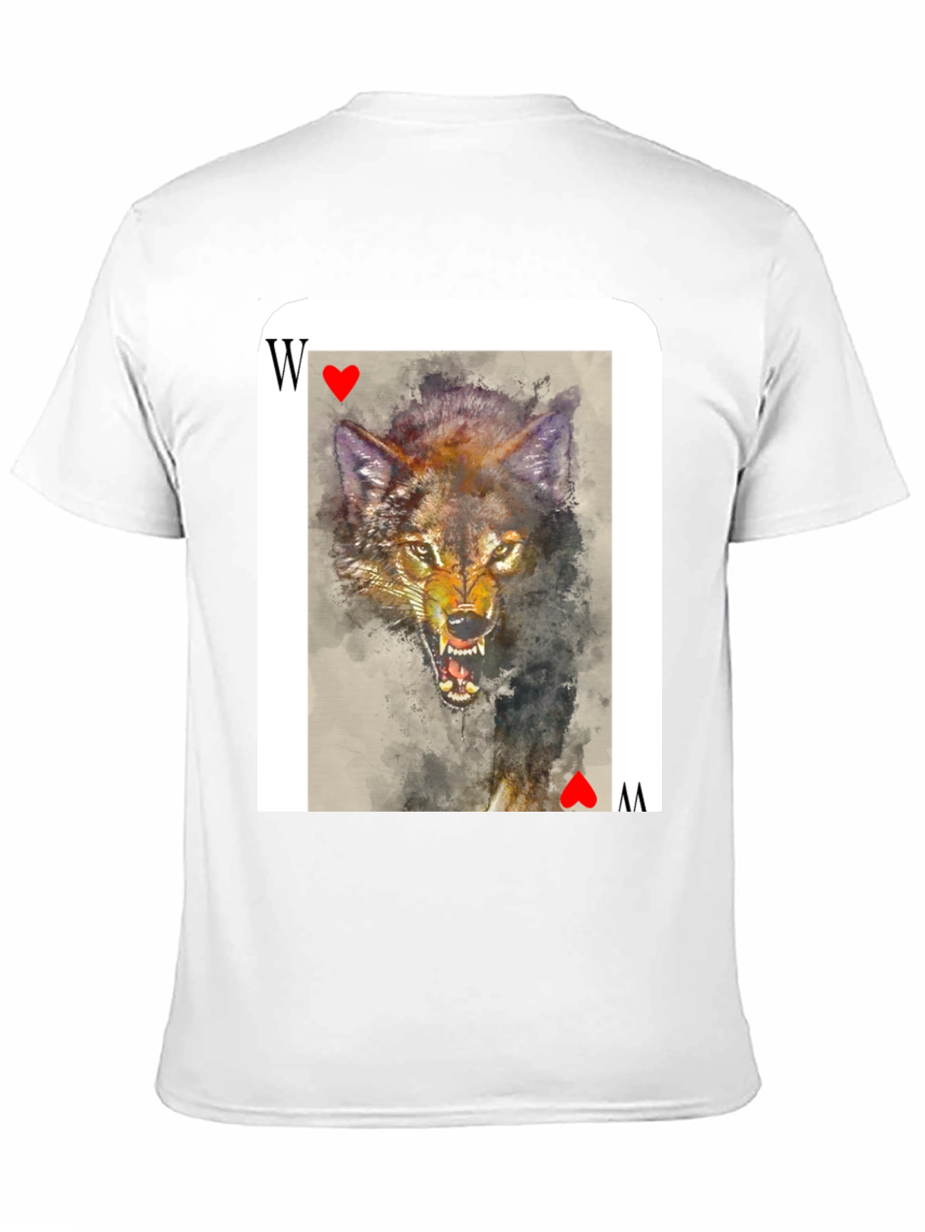 Wolf Card T-Shirt - Unique Animal Graphic Tee