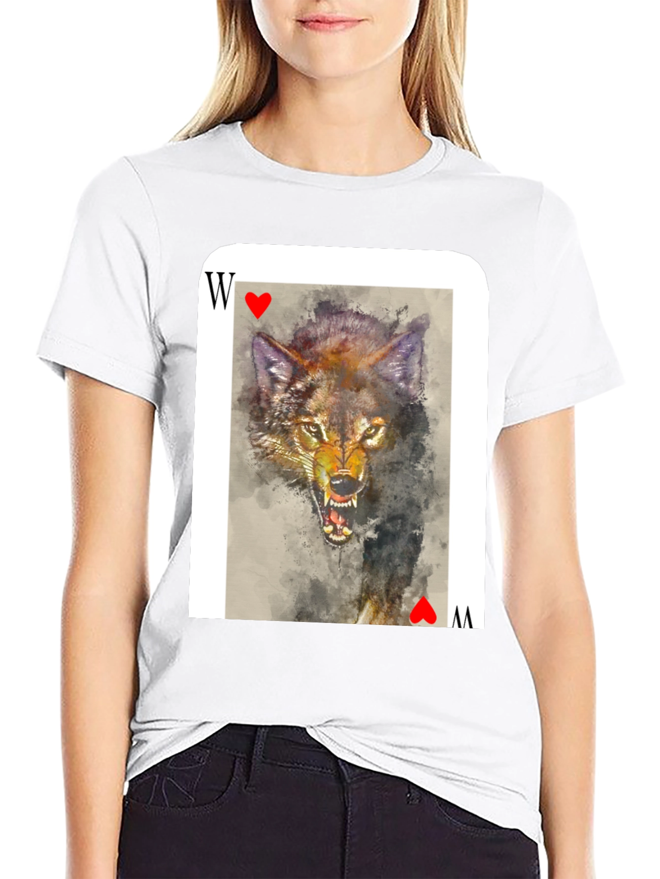 Wolf Card T-Shirt - Unique Animal Graphic Tee