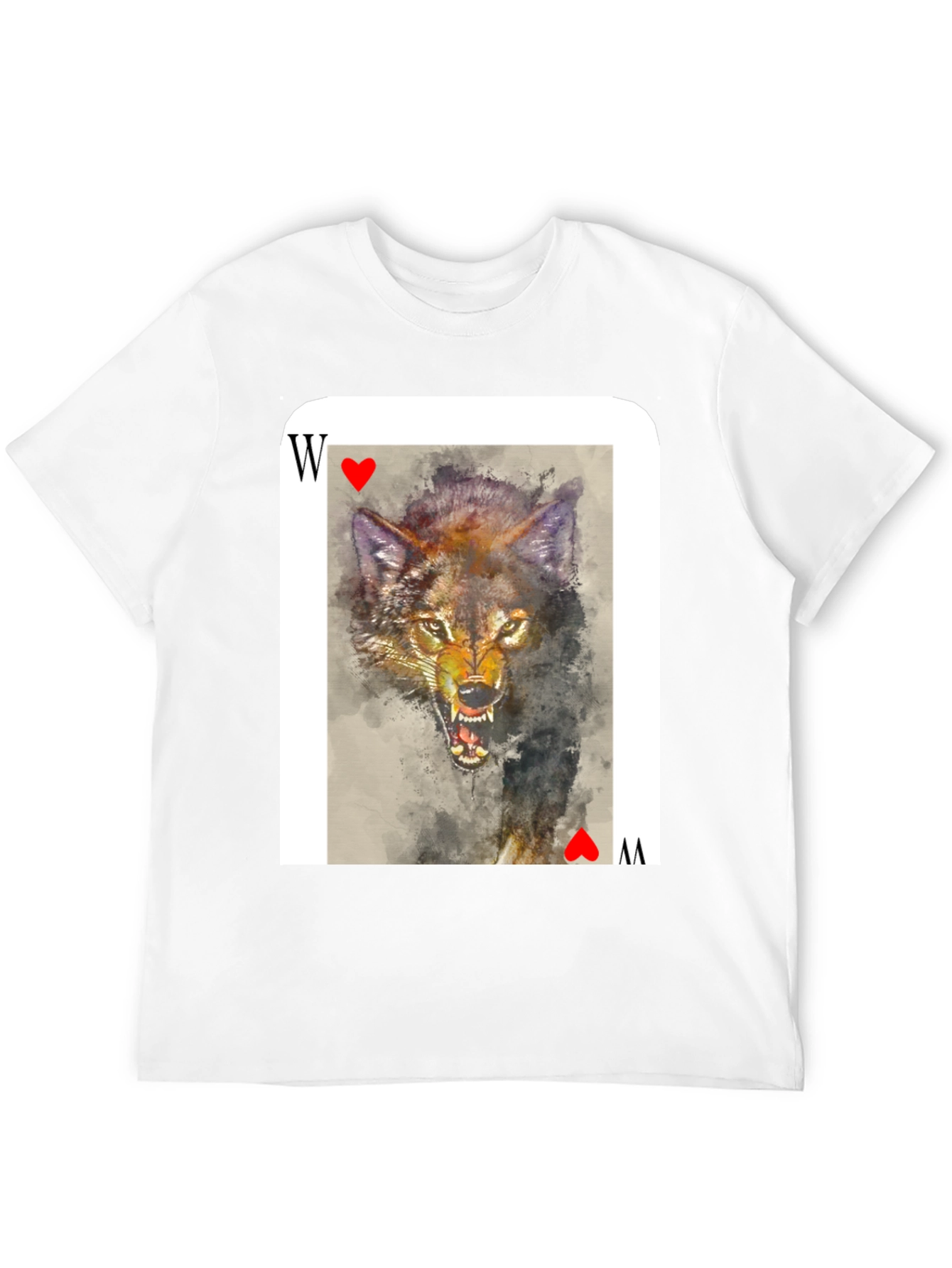 Wolf Card T-Shirt - Unique Animal Graphic Tee