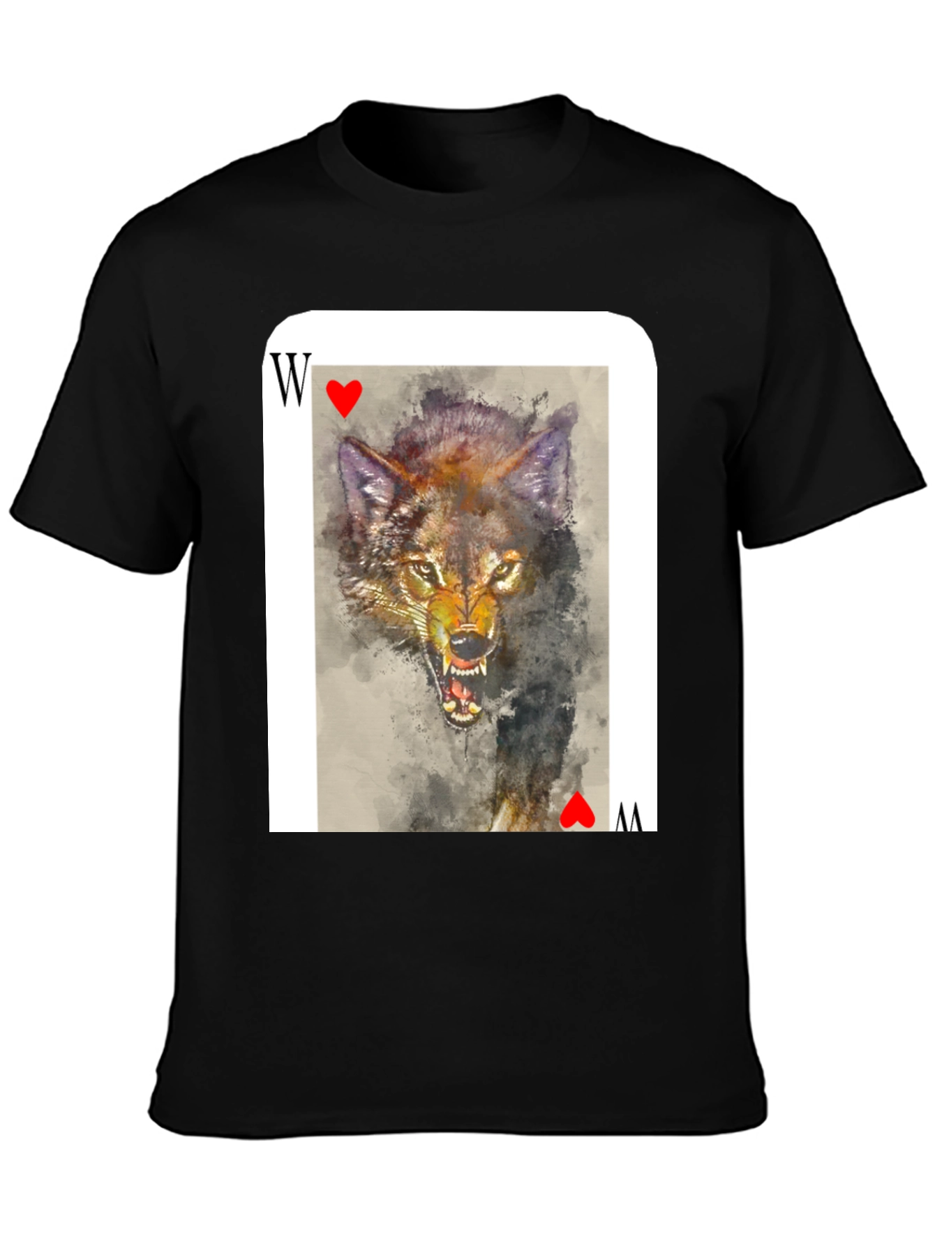 Wolf Card T-Shirt - Unique Animal Graphic Tee