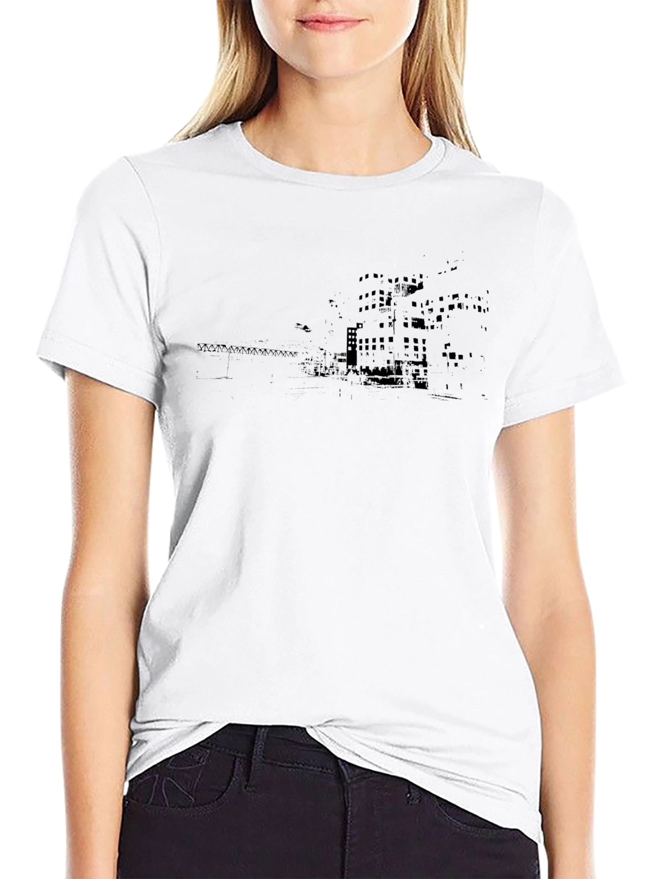 Urban Landscape Graphic Tee - Soft Cotton Crew Neck