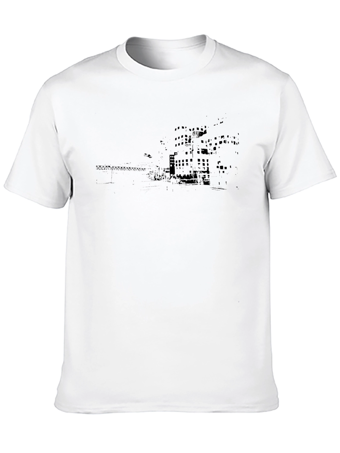 Urban Landscape Graphic Tee - Soft Cotton Crew Neck