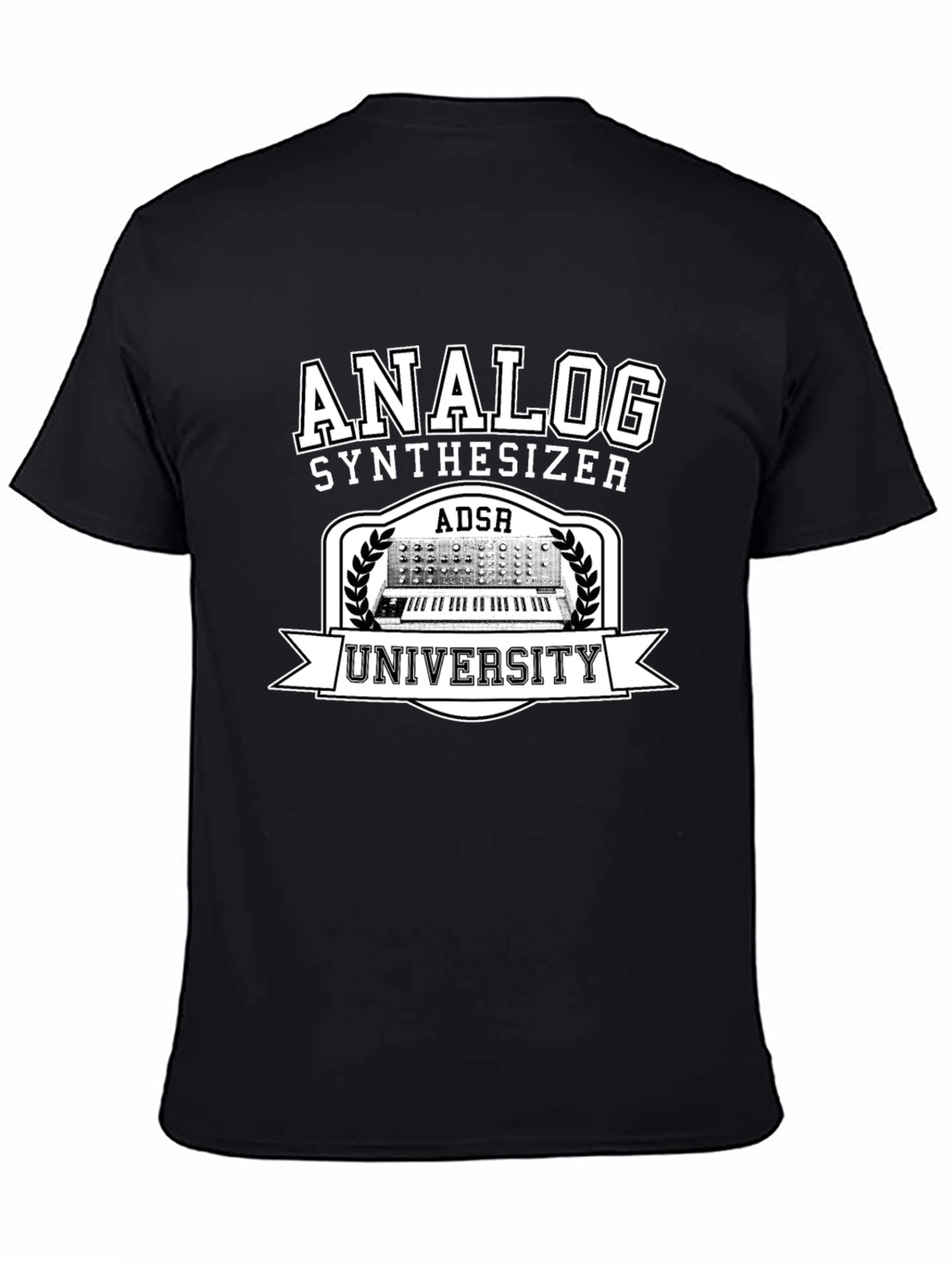 Analog Synthesizer University Black Graphic T-Shirt