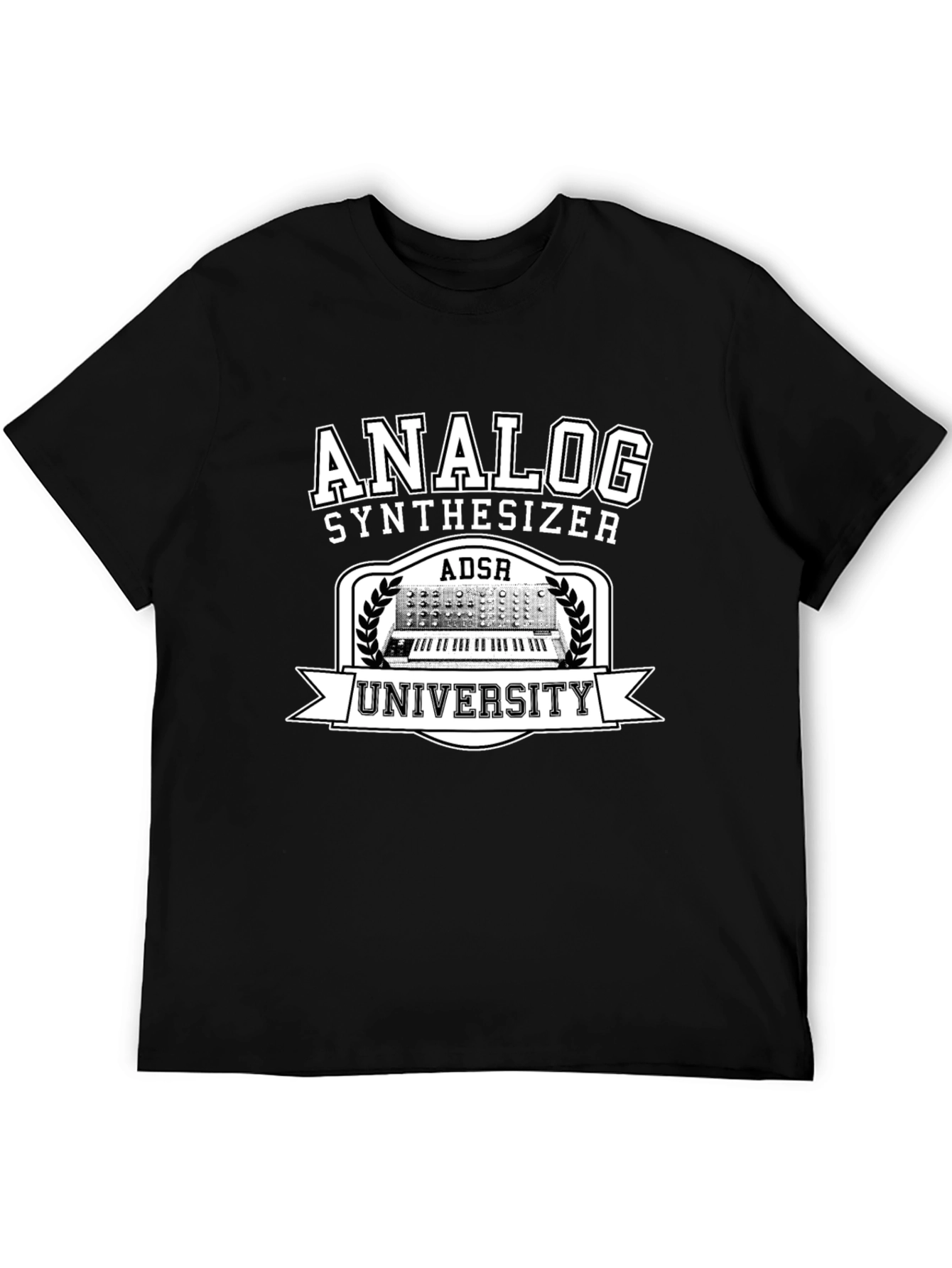 Analog Synthesizer University Black Graphic T-Shirt