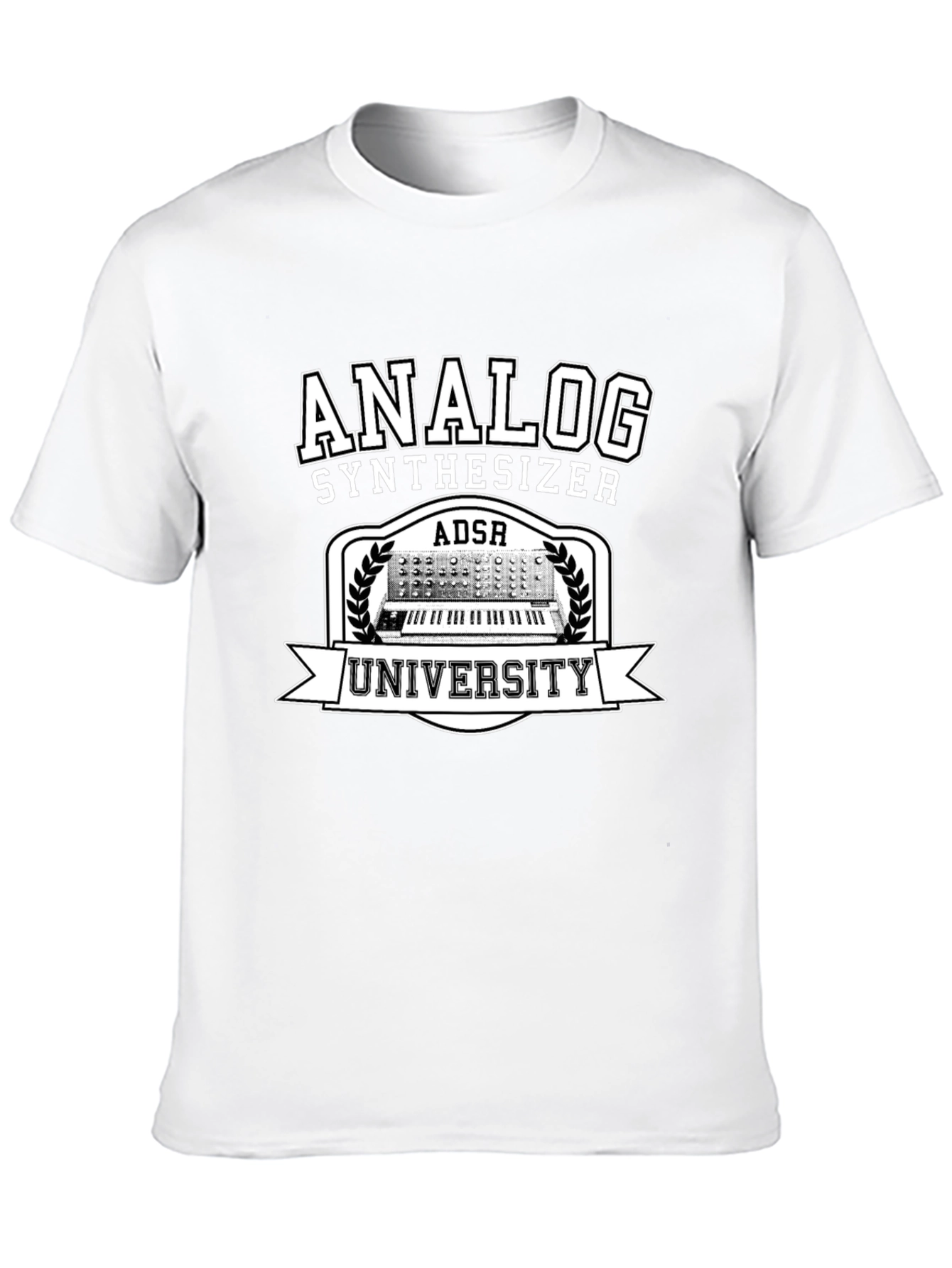 Analog Synthesizer University Black Graphic T-Shirt