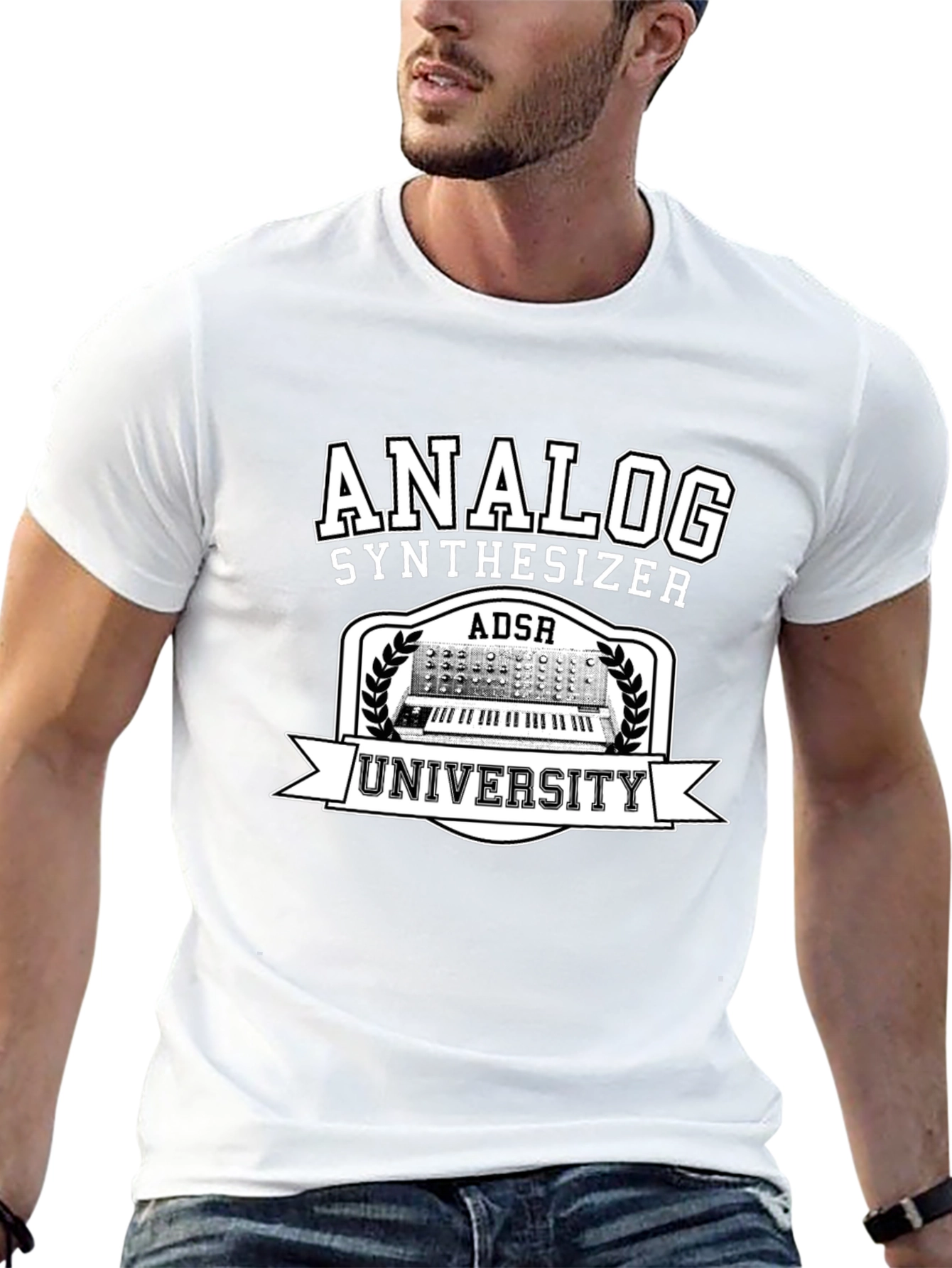Analog Synthesizer University Black Graphic T-Shirt