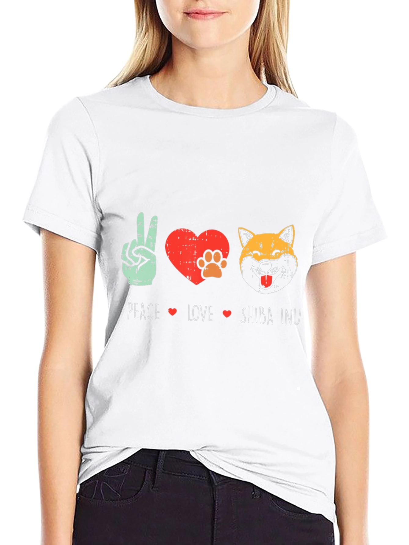 Peace Love Shiba Inu T-Shirt - Dog Lover Tee
