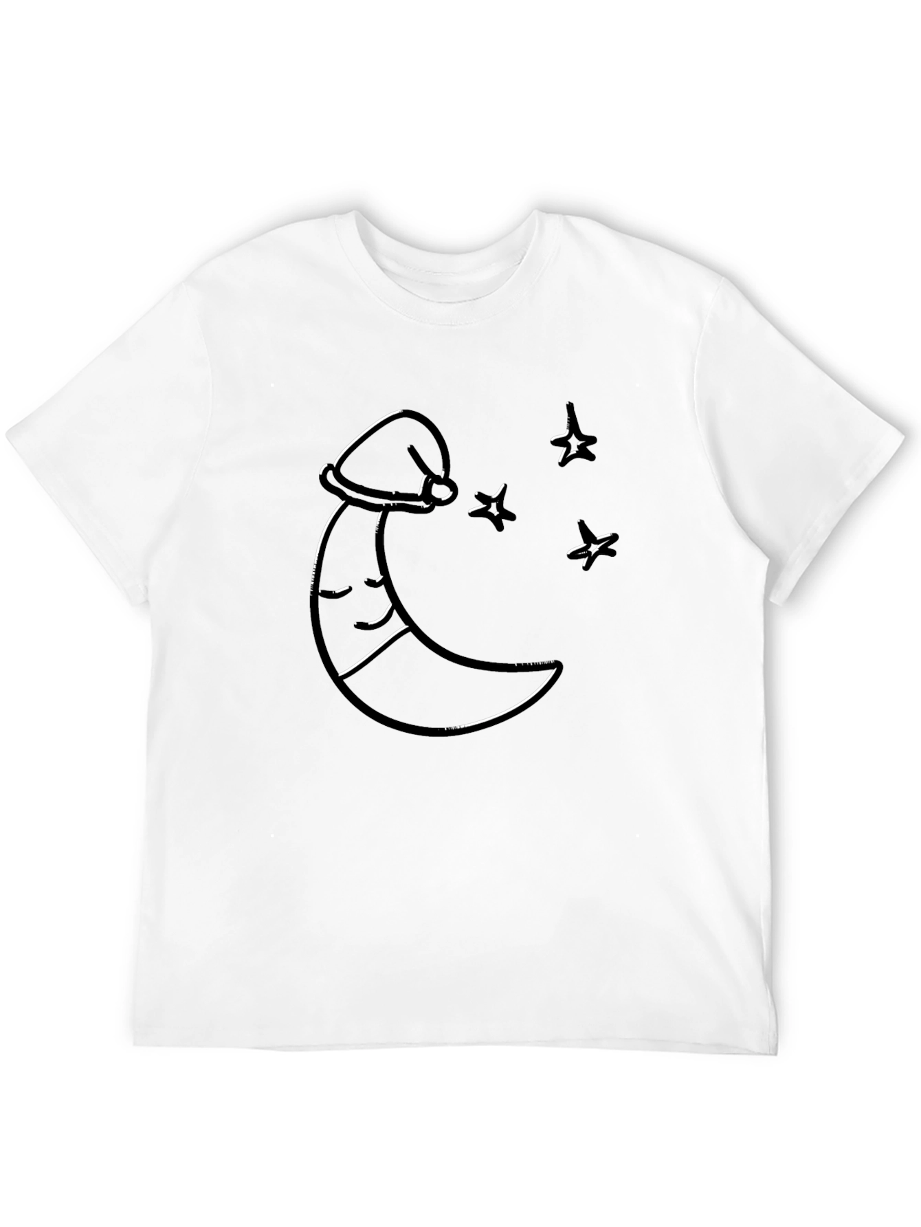 Dreamy Moon & Stars Black T-Shirt