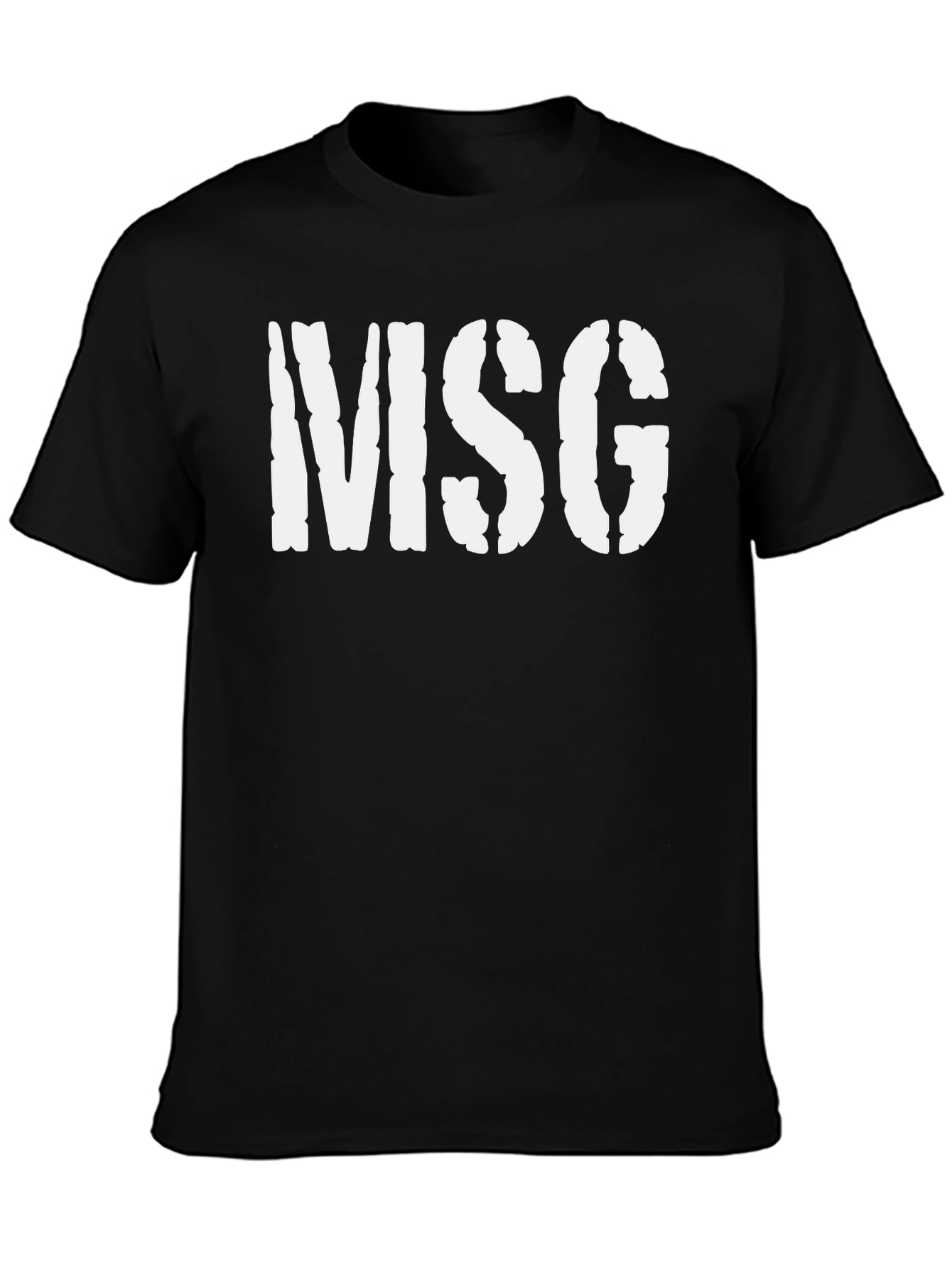 MSG Stencil Print T-Shirt - Classic Black Tee