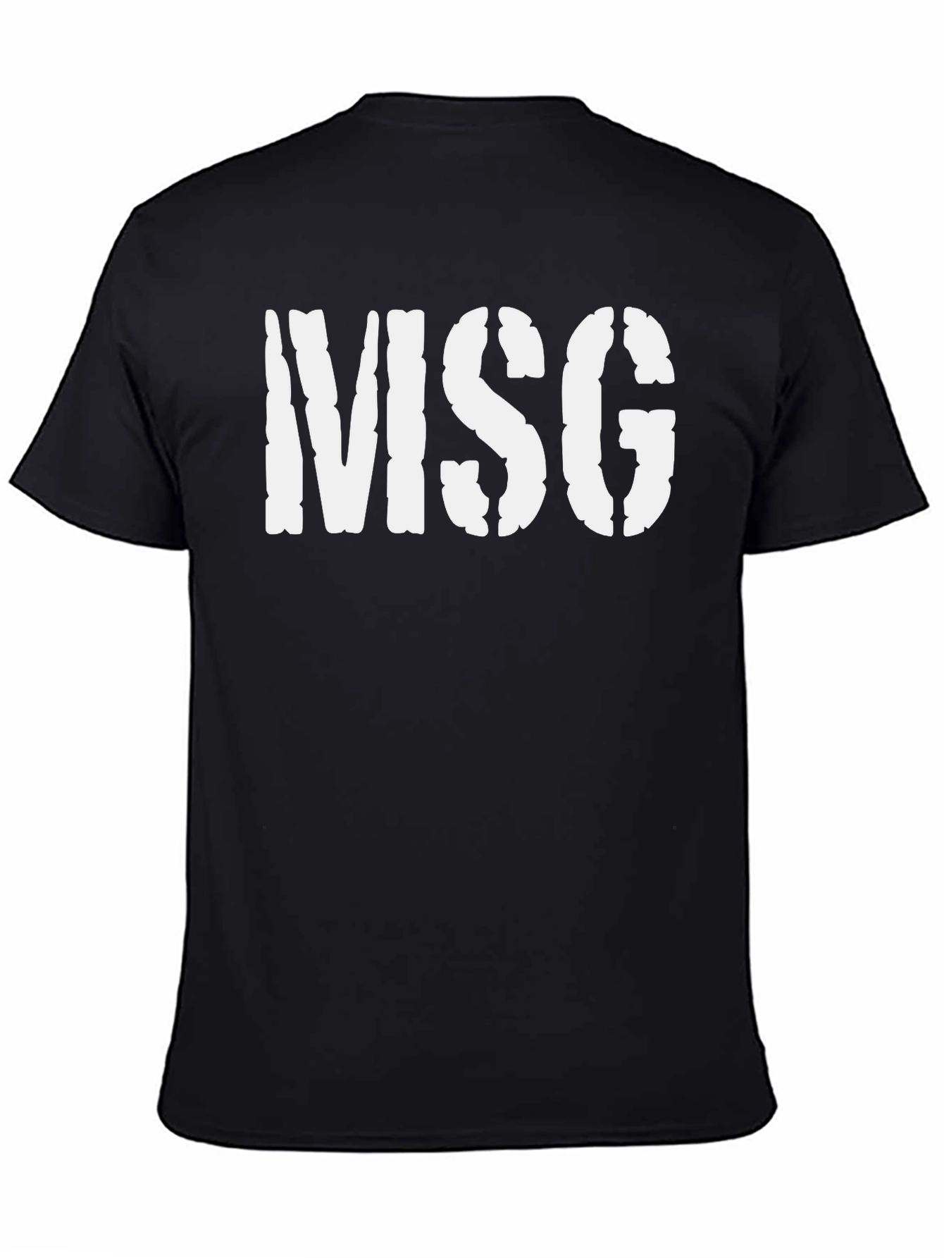 MSG Stencil Print T-Shirt - Classic Black Tee