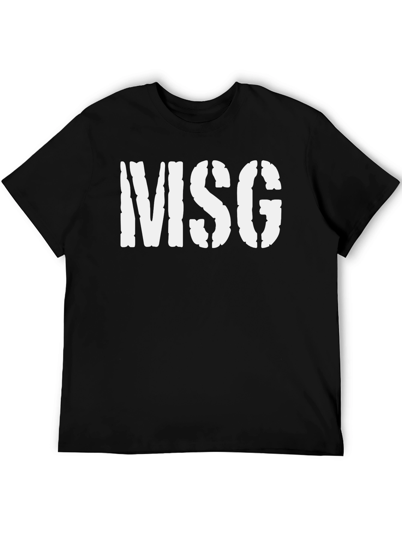MSG Stencil Print T-Shirt - Classic Black Tee