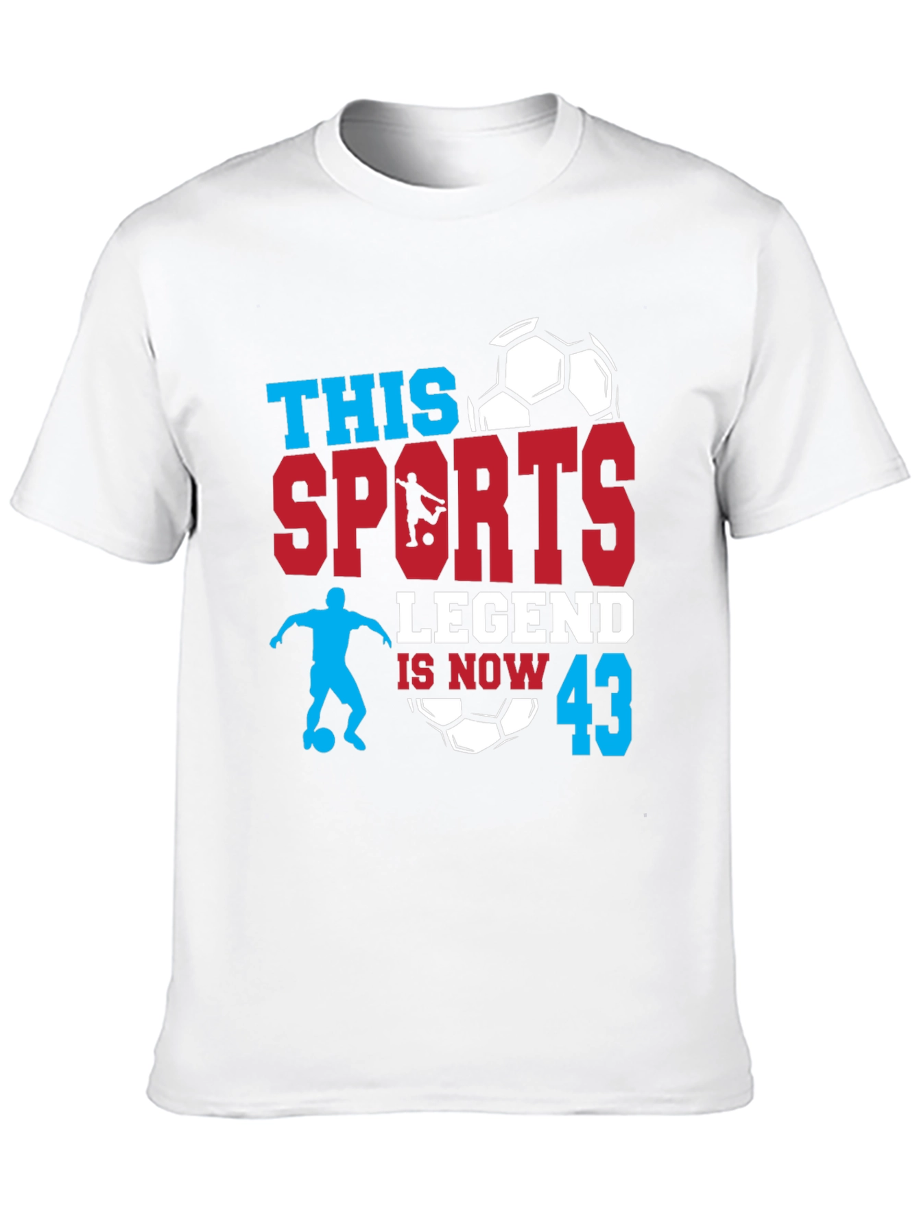 Sports Legend 43rd Birthday Soccer Graphic T-Shirt