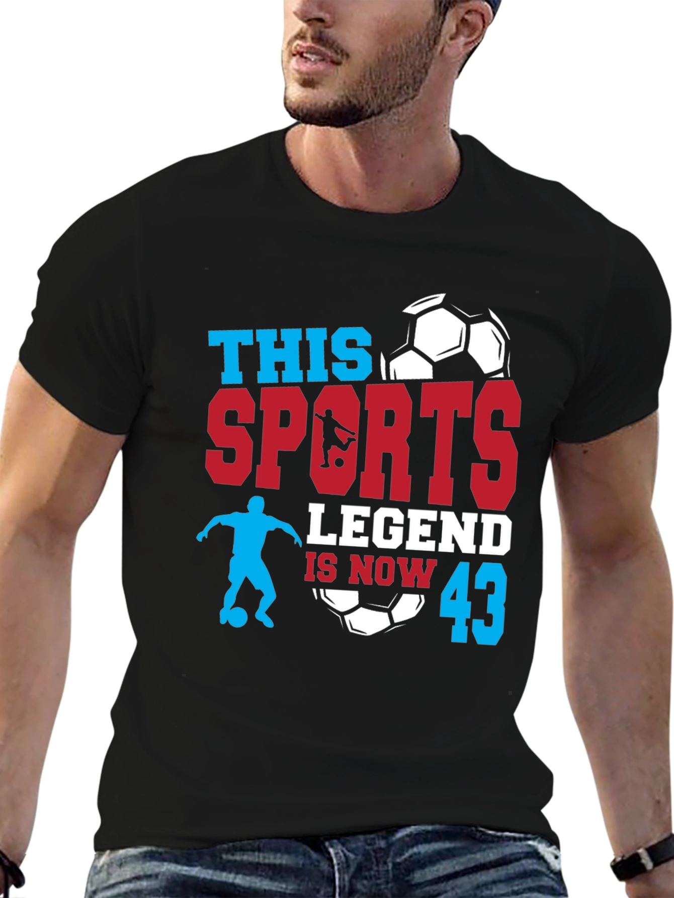 Sports Legend 43rd Birthday Soccer Graphic T-Shirt