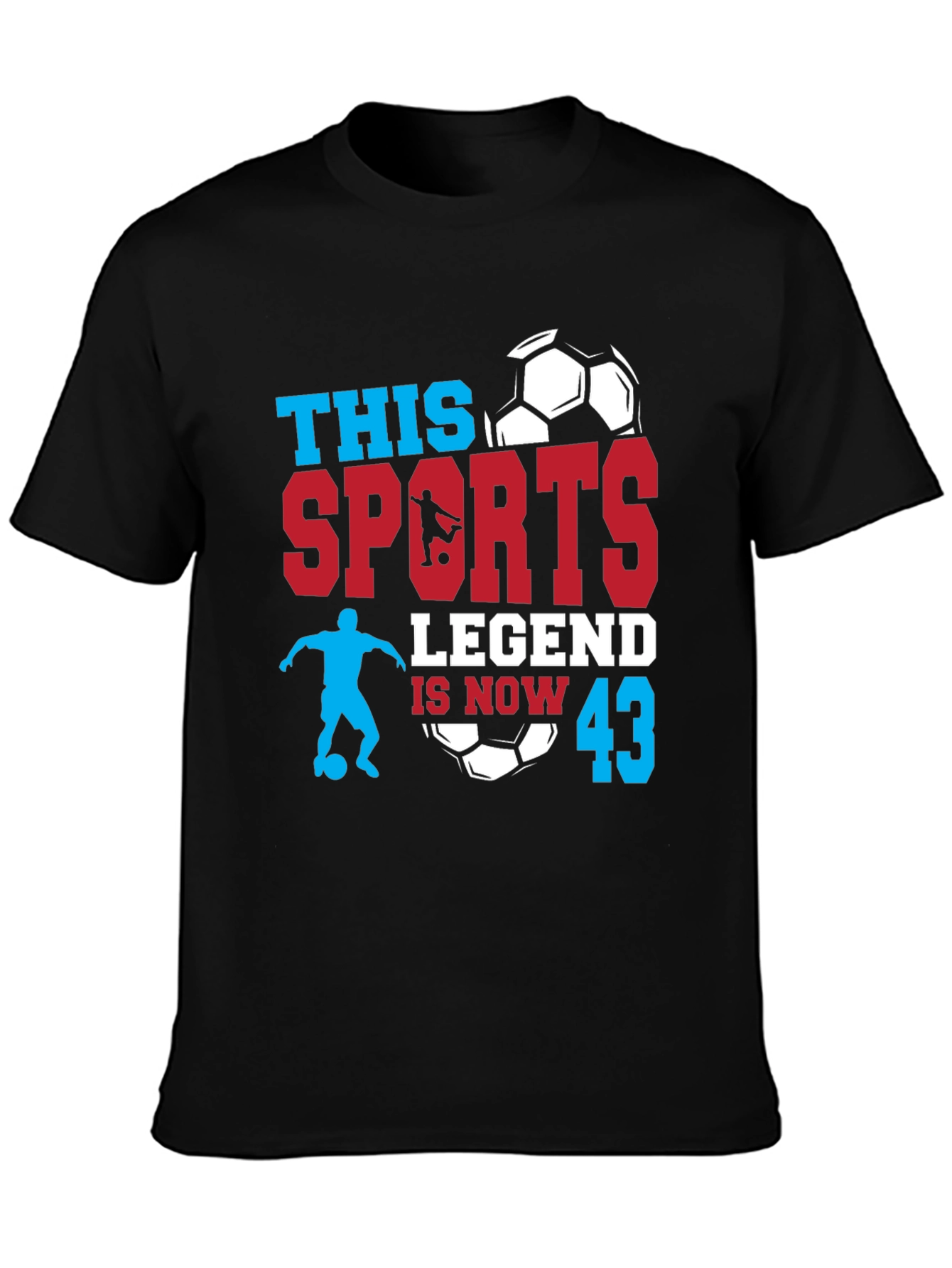 Sports Legend 43rd Birthday Soccer Graphic T-Shirt