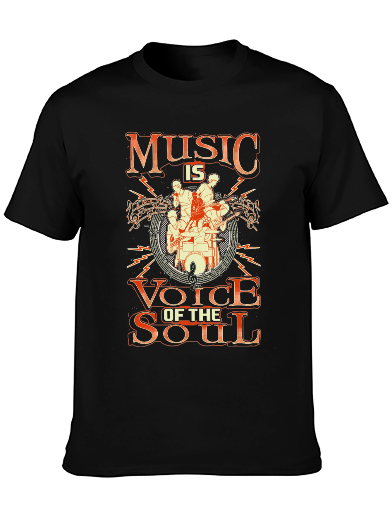 Music is Voice of the Soul Black Graphic Tee